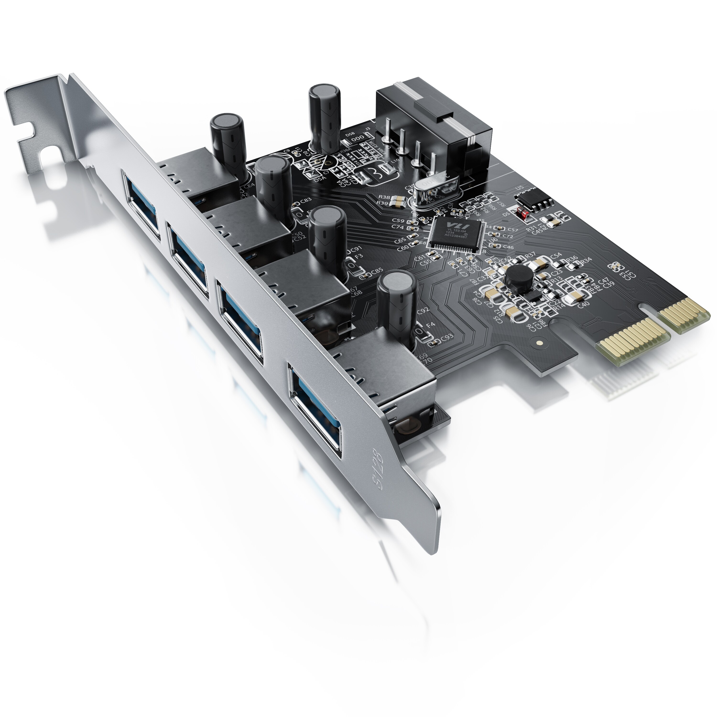 CSL 4 Port USB 3.0 PCI Express Controllerkarte 4 externe Schnittstellen / interner USB Hub 