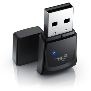 CSL WLAN 300 Mbit/s USB Stick Adapter - WiFi Adapter - Verschlüsselung WEP WPA WPA2 - 2,4 Ghz 2T2R - Verstärkung 18 dBm - für Windows 7 - 11 
