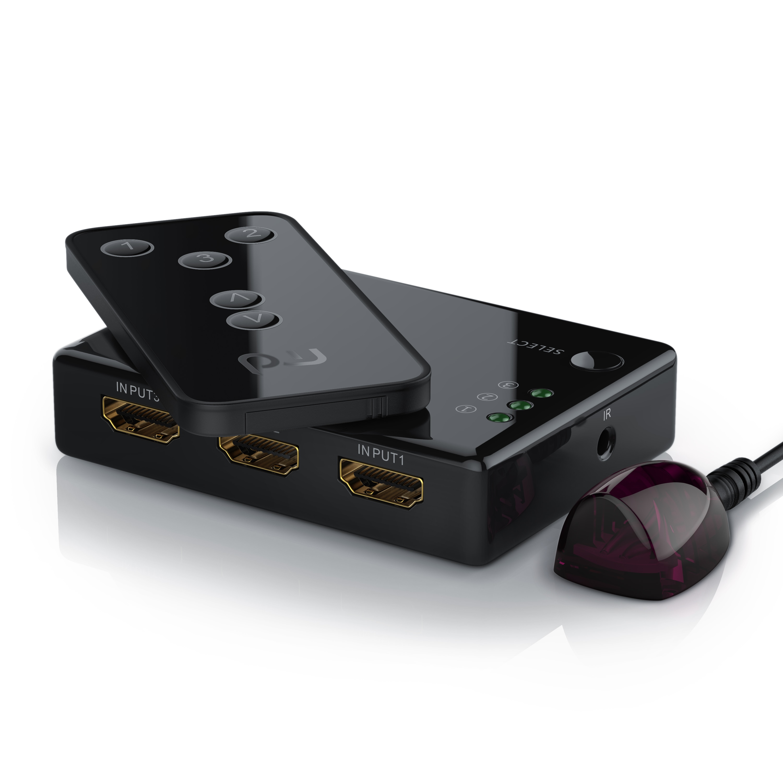 Primewire 3-Port UHD HDMI Umschalter inkl. Fernbedienung 3x HDMI Eing&auml;nge / 3D / CEC / ARC 