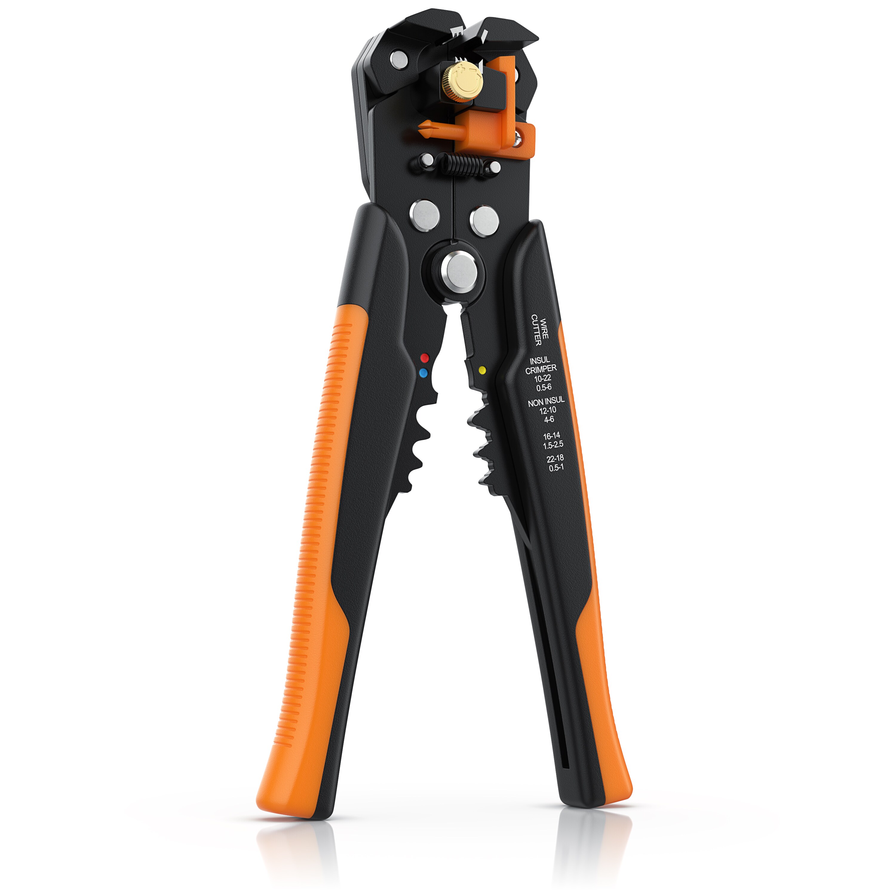 Brandson Abisolierzange selbsteinstellend - 10-24 AWG - Kabelschneider zum Abisolieren f&uuml;r Kabeldurchmesser von 0.2 - 6mm&sup2; - Crimpzange Crimpen 