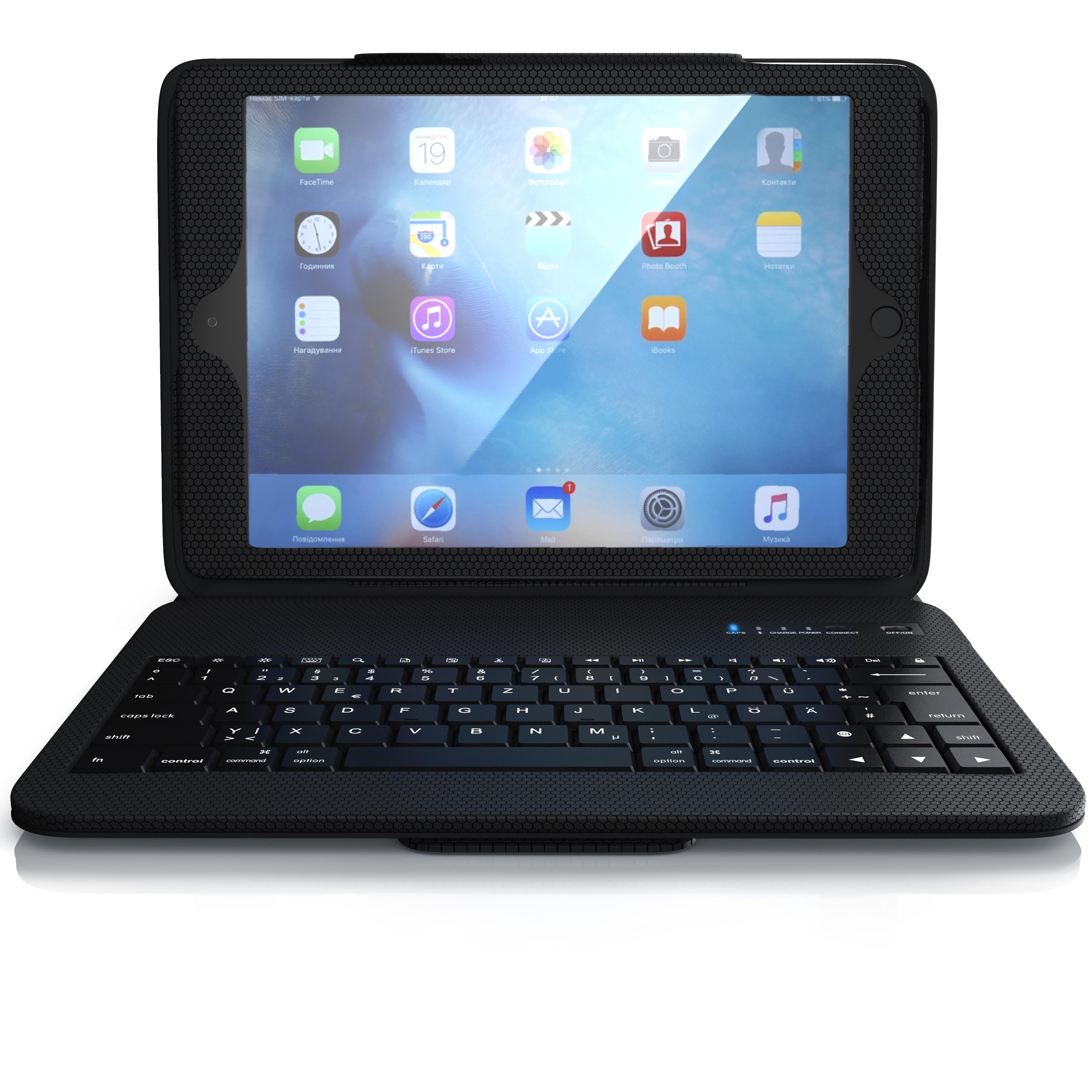 Aplic Tablet Bluetooth Tastatur mit Kunststoffcase f&uuml;r Apple iPad 9.7 Funktionstasten / QWERTZ 