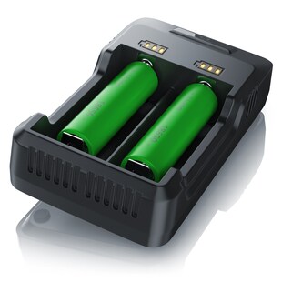 Aplic Batterie-Ladegerät 2000 mA, USB Akku Lader mit zwei Steckplätzen für Ni-MH / Ni-Cd / Li-ion Akkus 
