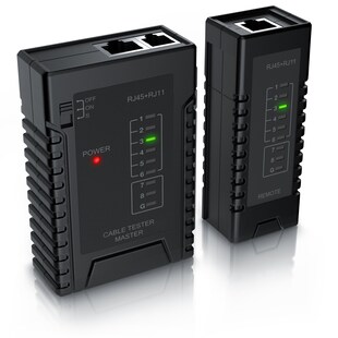 CSL Netzwerk Kabeltester für RJ45 & RJ11 Kabel Testen von Leitungen in Böden, Wänden & Decken 