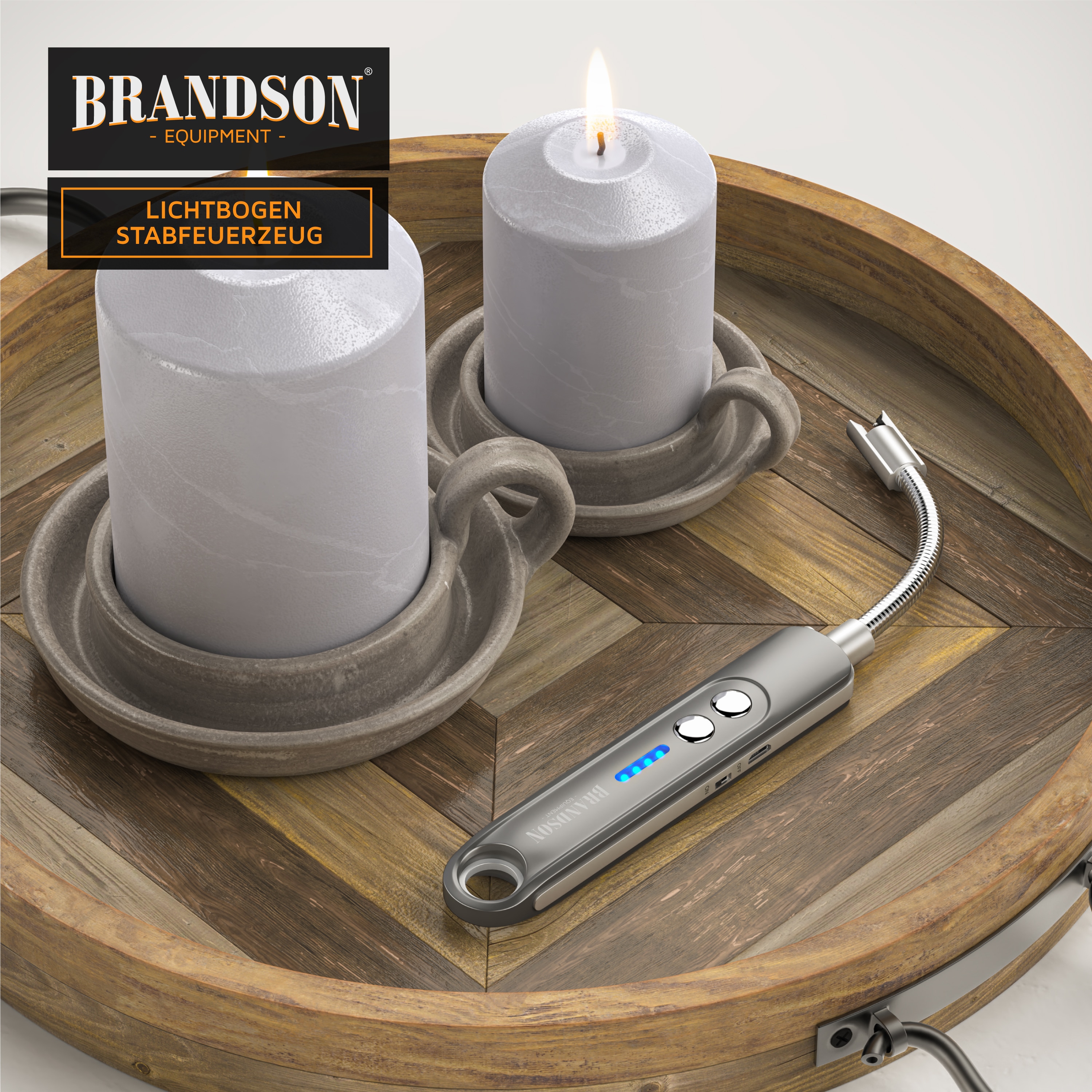 4er Set Stabfeuerzeug USB Aufladbar, Plasma-Lichtbogen – Winddichter Kerzenanzünder Für Grill, Kamin (4 Farben)