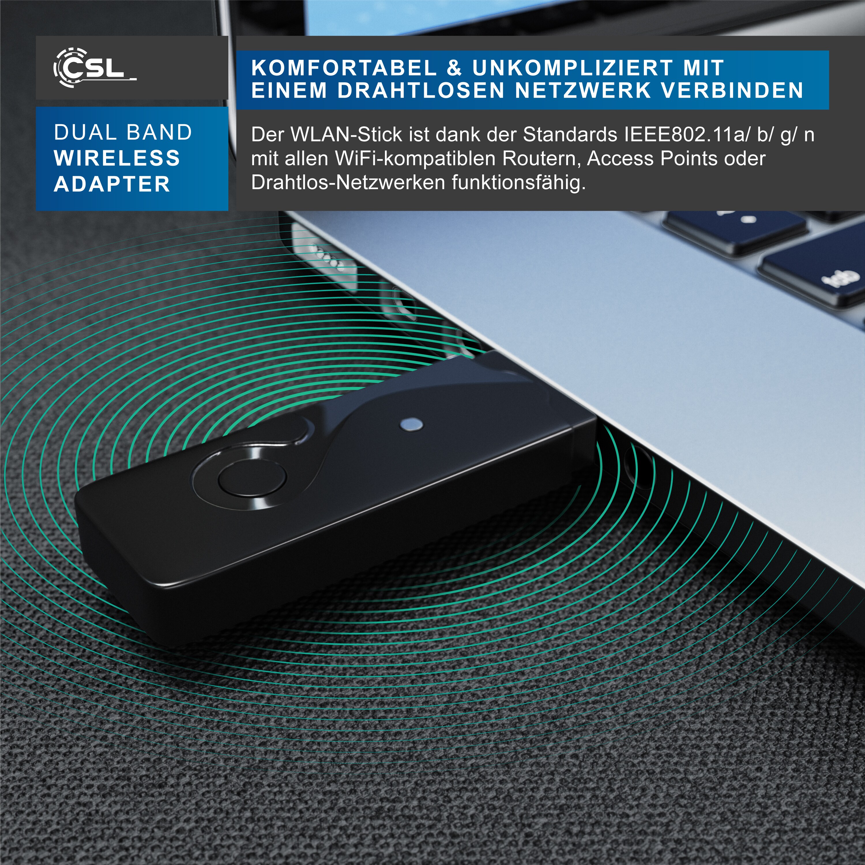 USB WLAN Adapter Dualband 2,4G/5G – Bis Zu 433 Mbit/s, AP-Modus, Treiberfrei