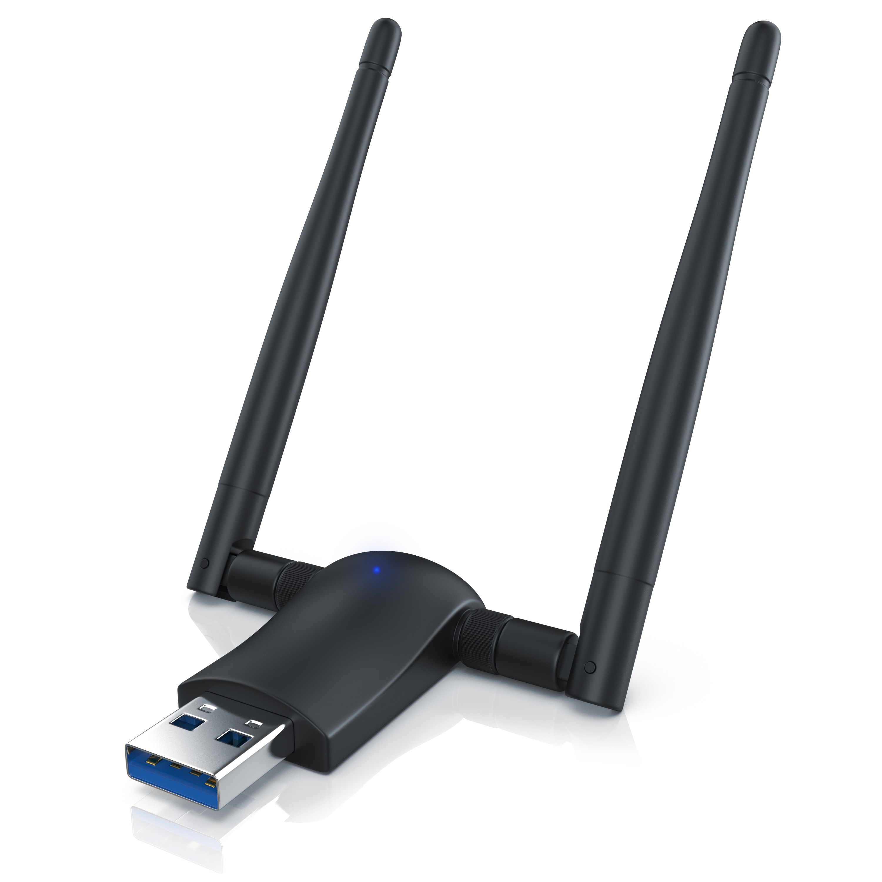 Aplic WLAN-Stick, WIFI Dongle USB 3.0, 1200 MBit/s Dual Band 2,4 + 5 Ghz externe Antennen 
