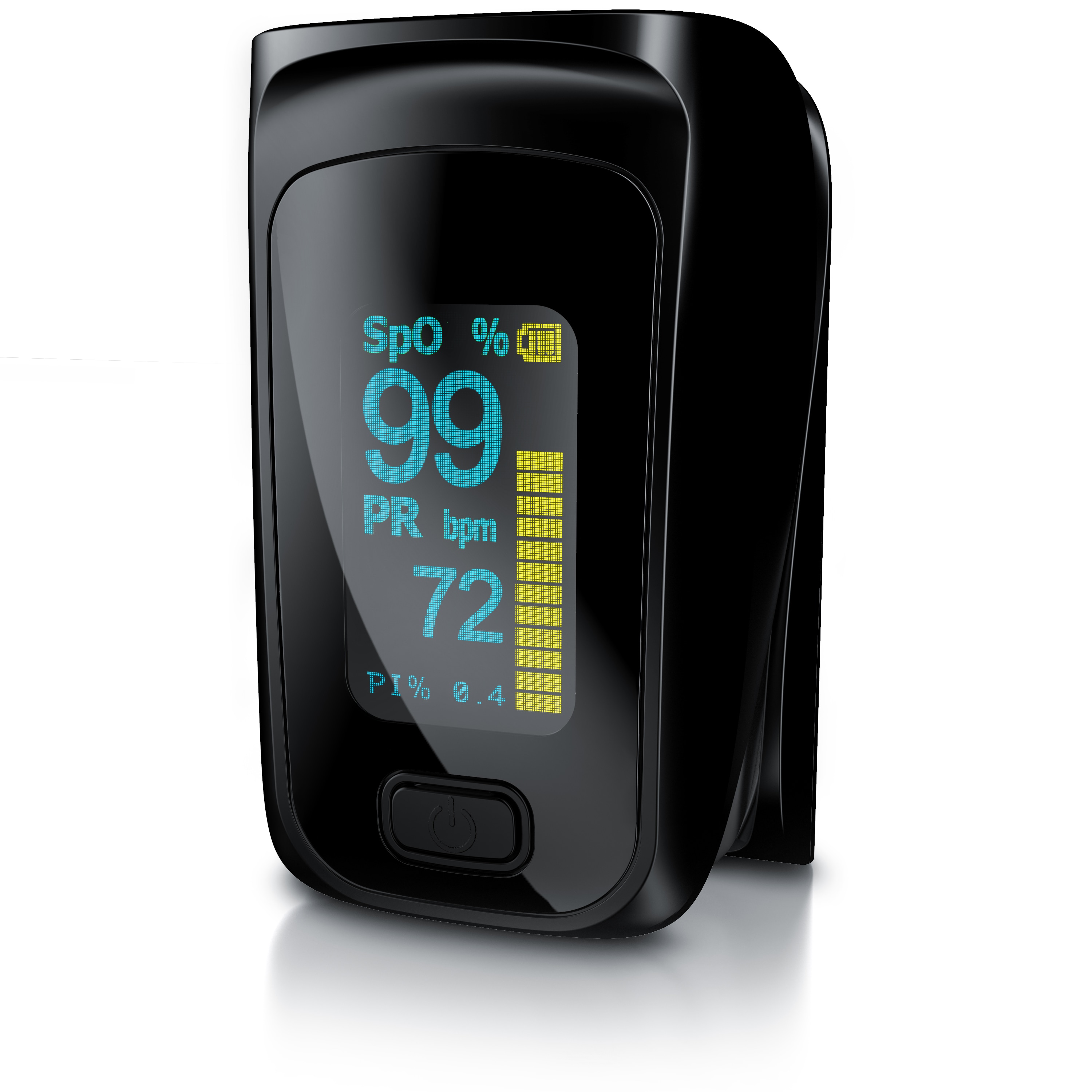 Medicinalis Pulsoximeter Finger - SpO2 Pulsmesser - Fingerpulsoximeter - Messung von Puls und Sauerstoffs&auml;ttigung am Finger - OLED Display 