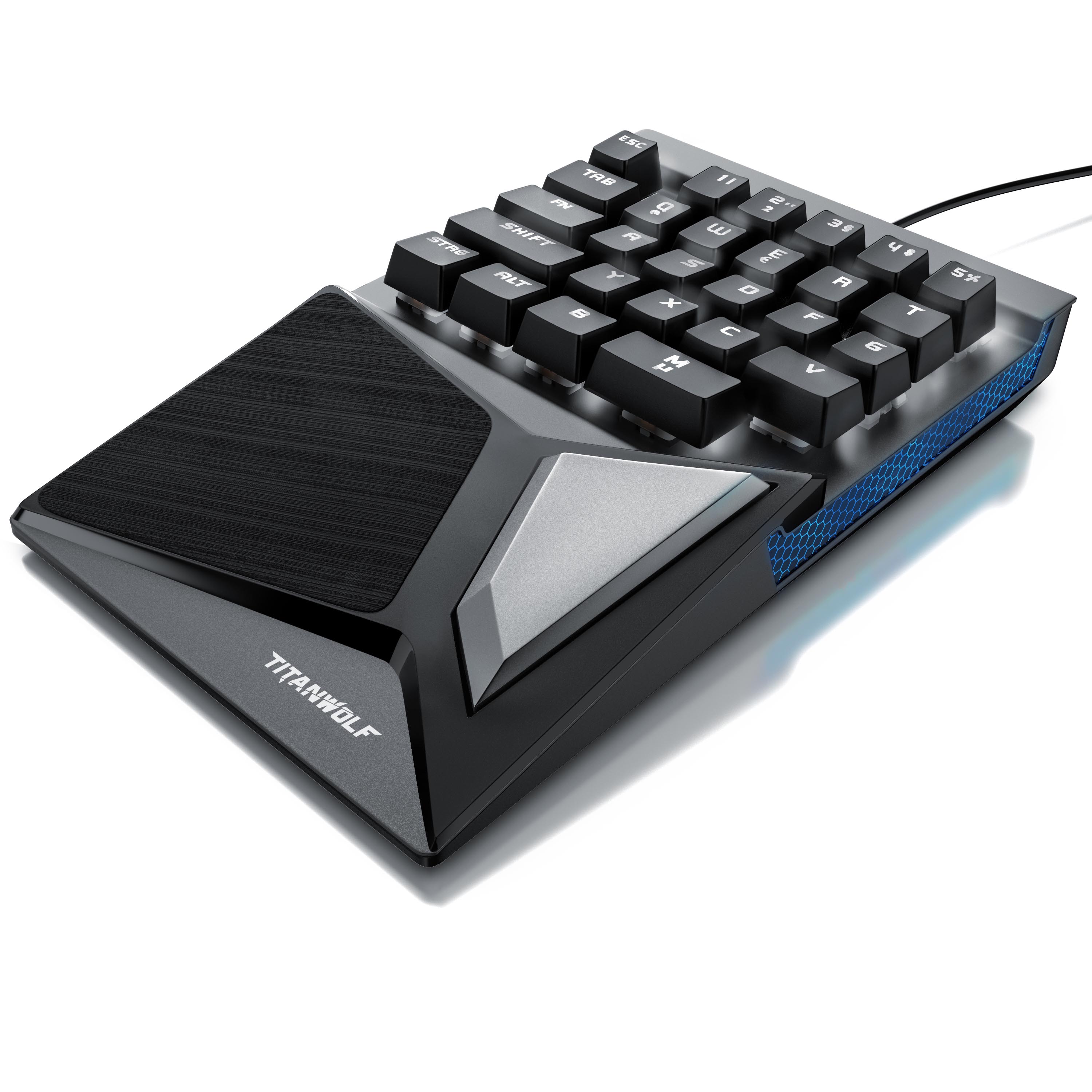 Titanwolf Gaming-Tastatur, mechanische Keypad Tastatur mit 28 Tasten, Gaming Einhandtastatur 