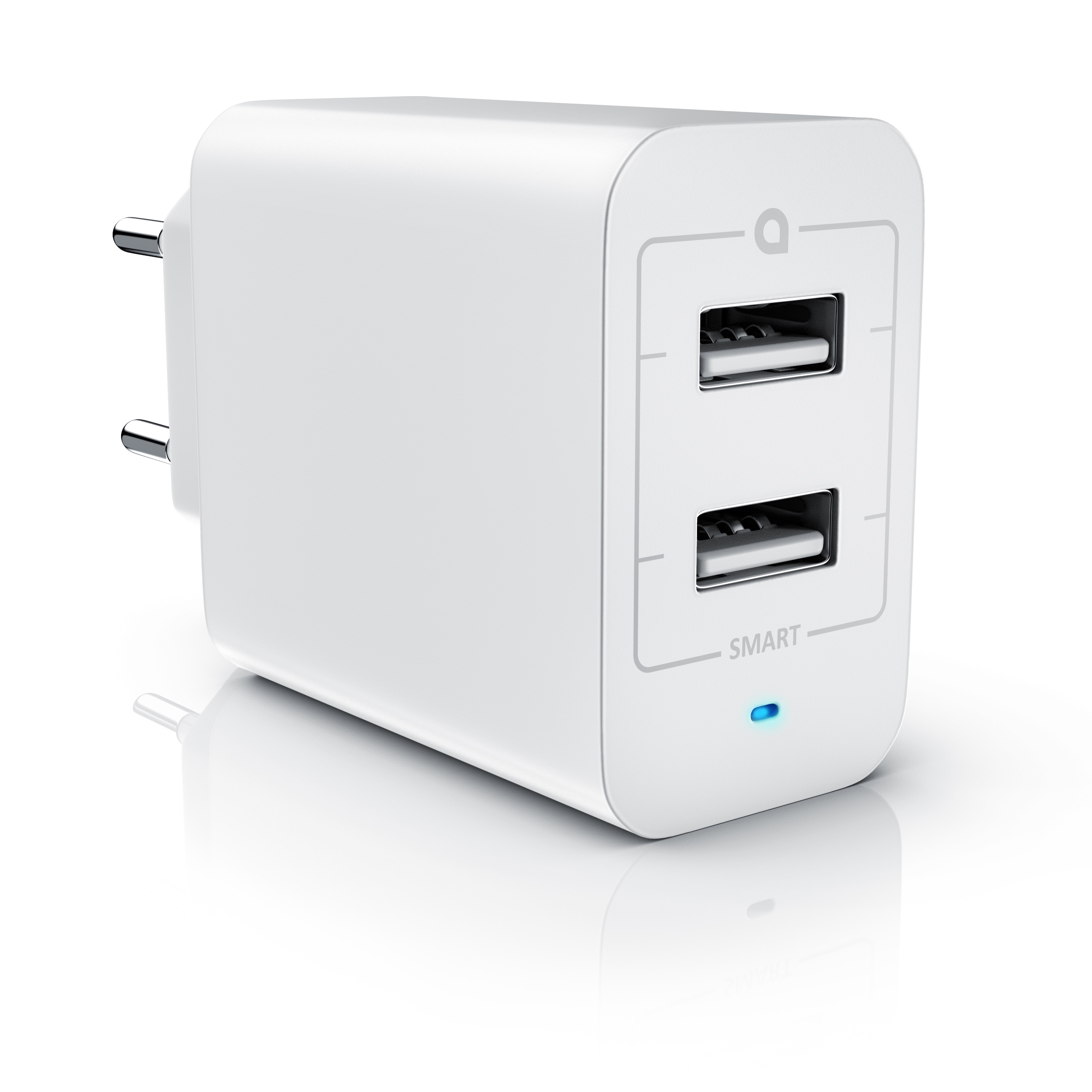 Aplic USB-Ladeger&auml;t 4800 mA, 2-Port Netzteil f&uuml;r Handy/Smartphone/Tablet, 4800mA - 2400mA je Port 