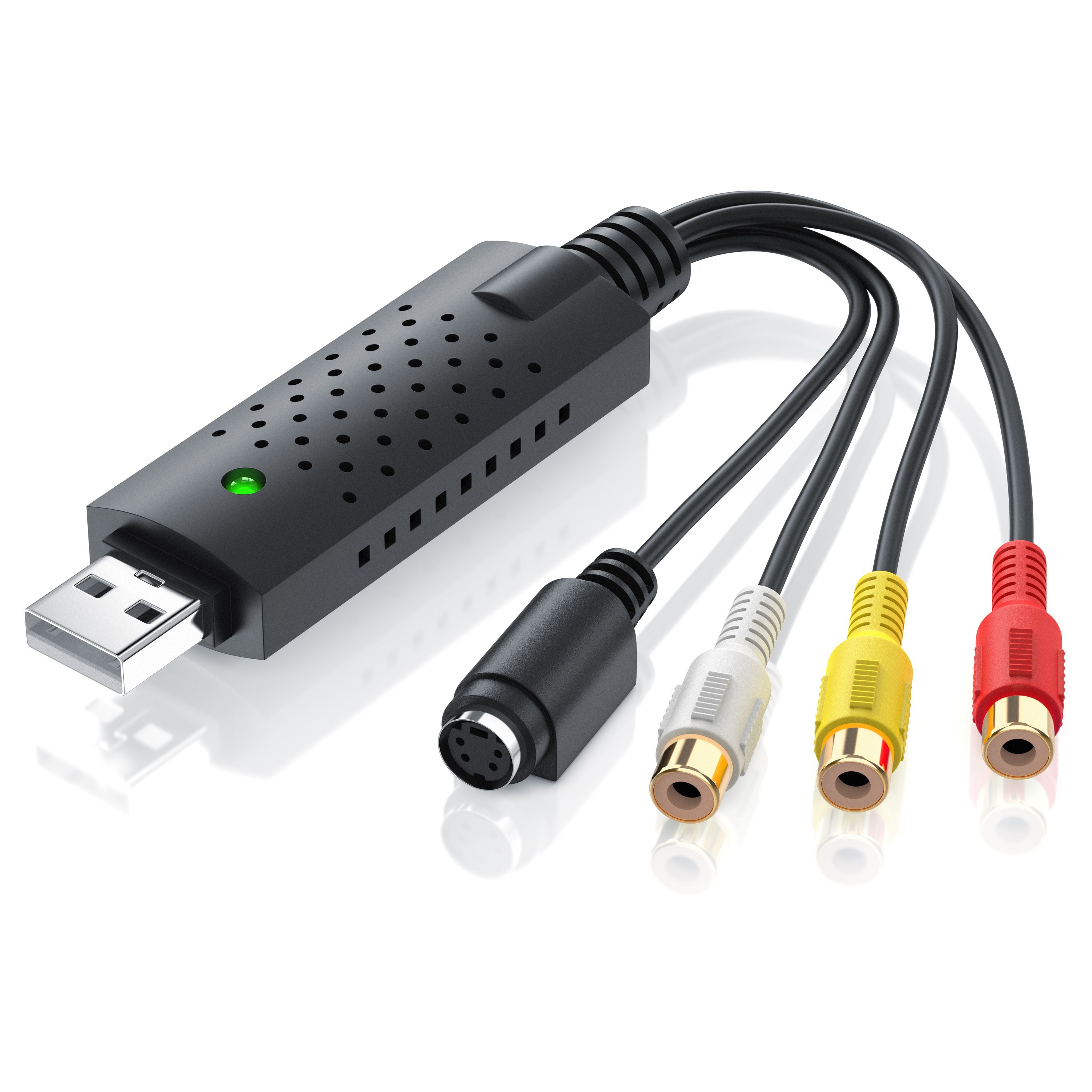 CSL Video Grabber USB Typ A, S-Video, Composite CVBS, Cinch zu USB 2.0 Typ A Stecker, USB Videograbber Audio Video Konverter, PAL NTSC, VHS zu DVD 