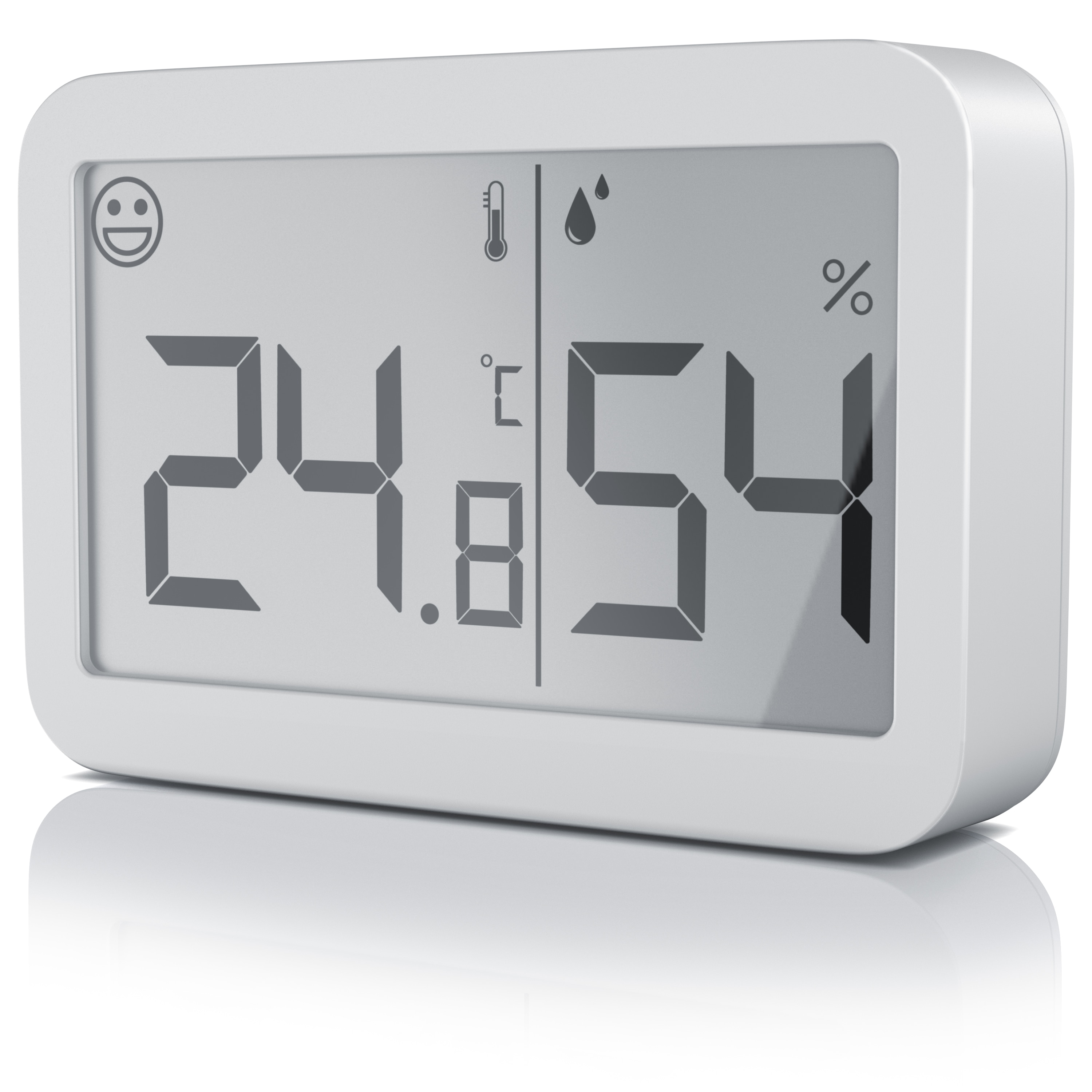BEARWARE - Thermometer Hygrometer digital Innen - Temperatur und Luftfeuchtigkeit - Komfortsymbole - gut ablesbar - LCD-Anzeige - inkl. Batterie 