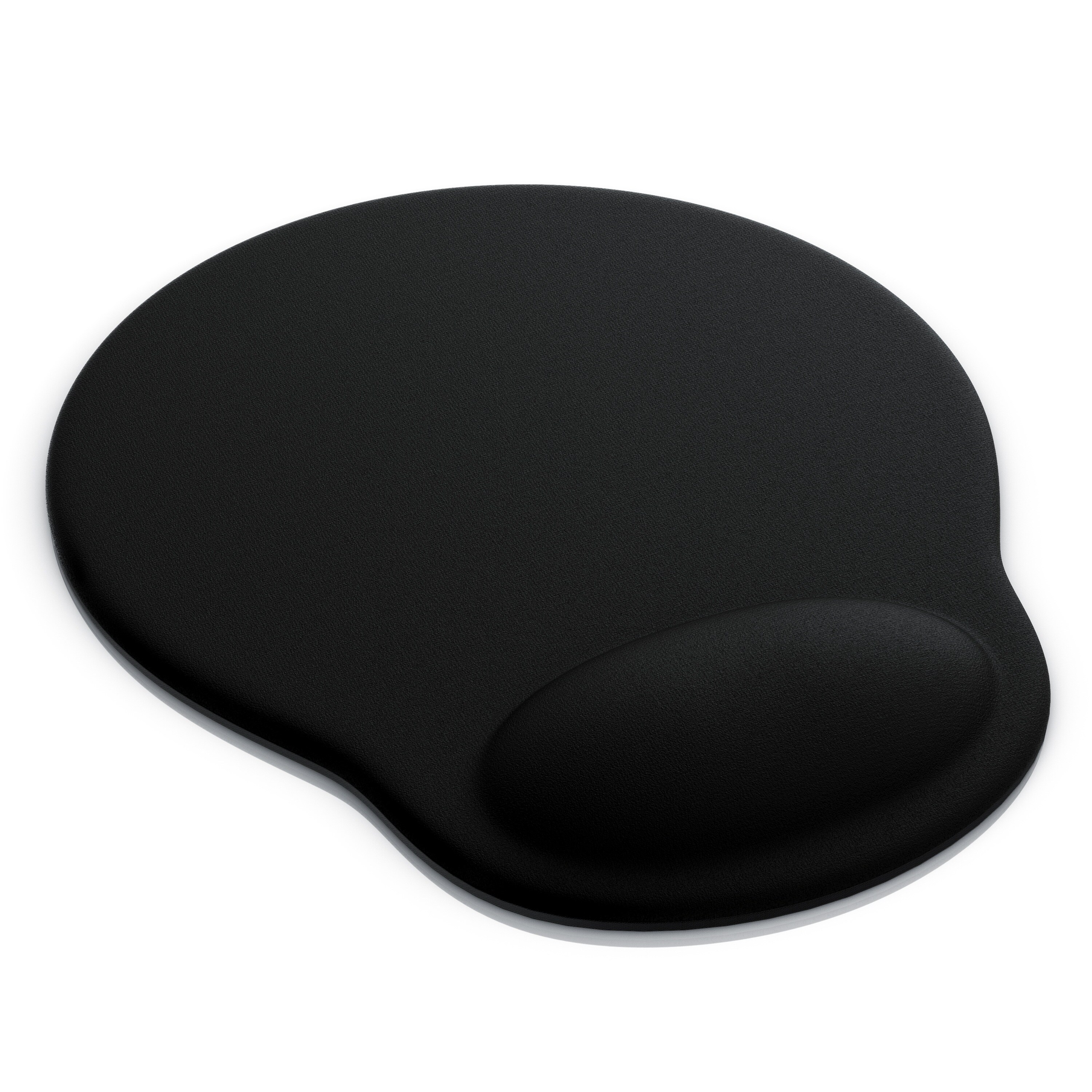CSL Mauspad, Ergonomisches Schaumstoff Office Mousepad, Entlastung des Handgelenks, schwarz 