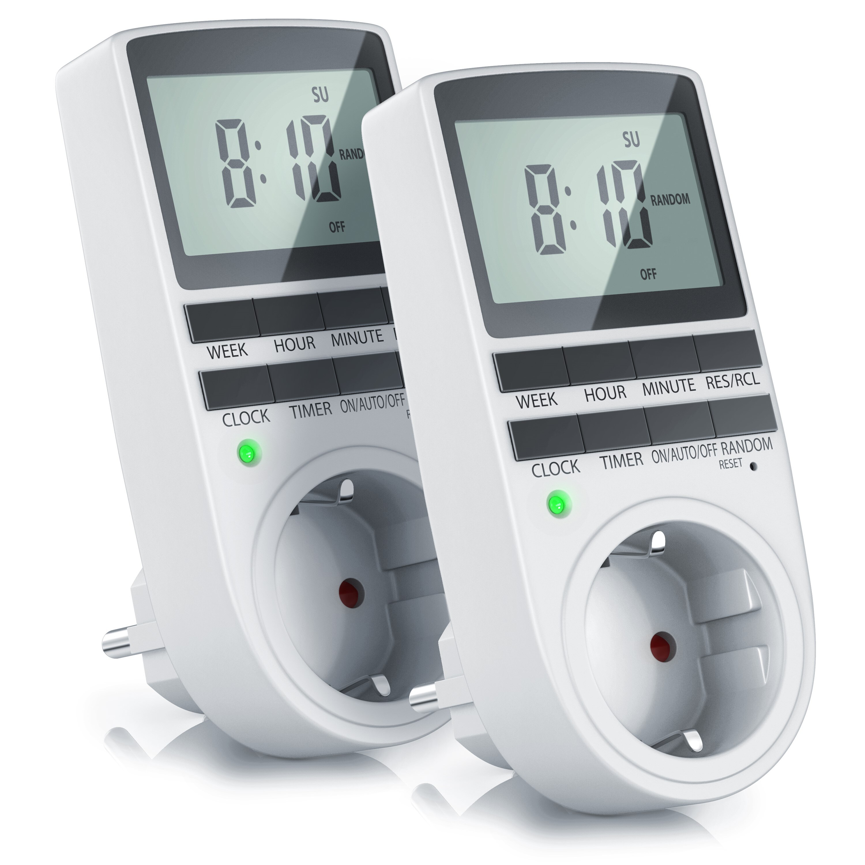 BEARWARE 2x Zeitschaltuhr LCD-Display / 3680W / 10 konfigurierbare Programme 