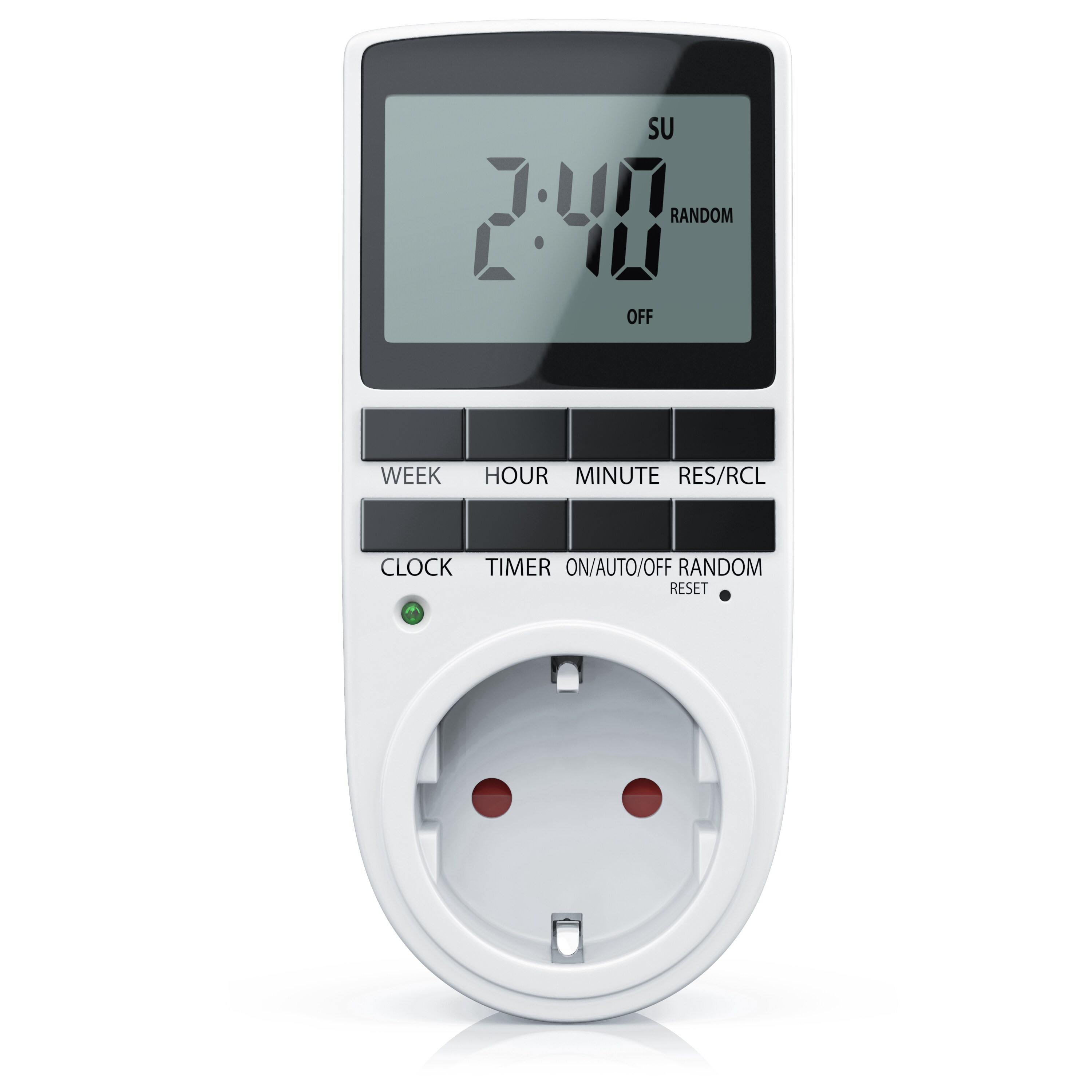 BEARWARE 1x Zeitschaltuhr LCD-Display / 3680W / 10 konfigurierbare Programme 