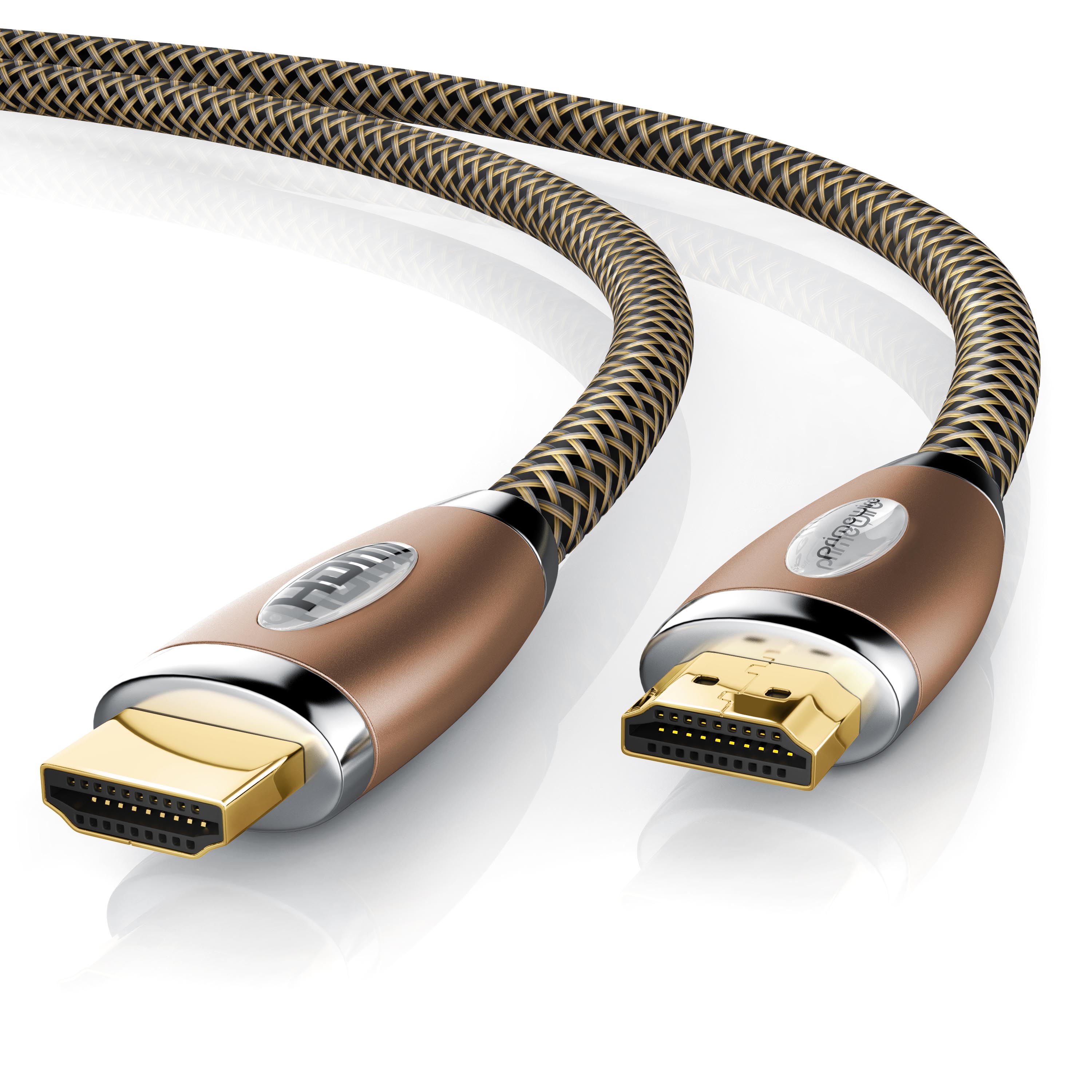Primewire 8k HDMI-Kabel 2.1, 4k Ultra HD 2160p, 3D, Nylonummantelung, Vollmetall Stecker, HDMI Typ A - 0,5m 