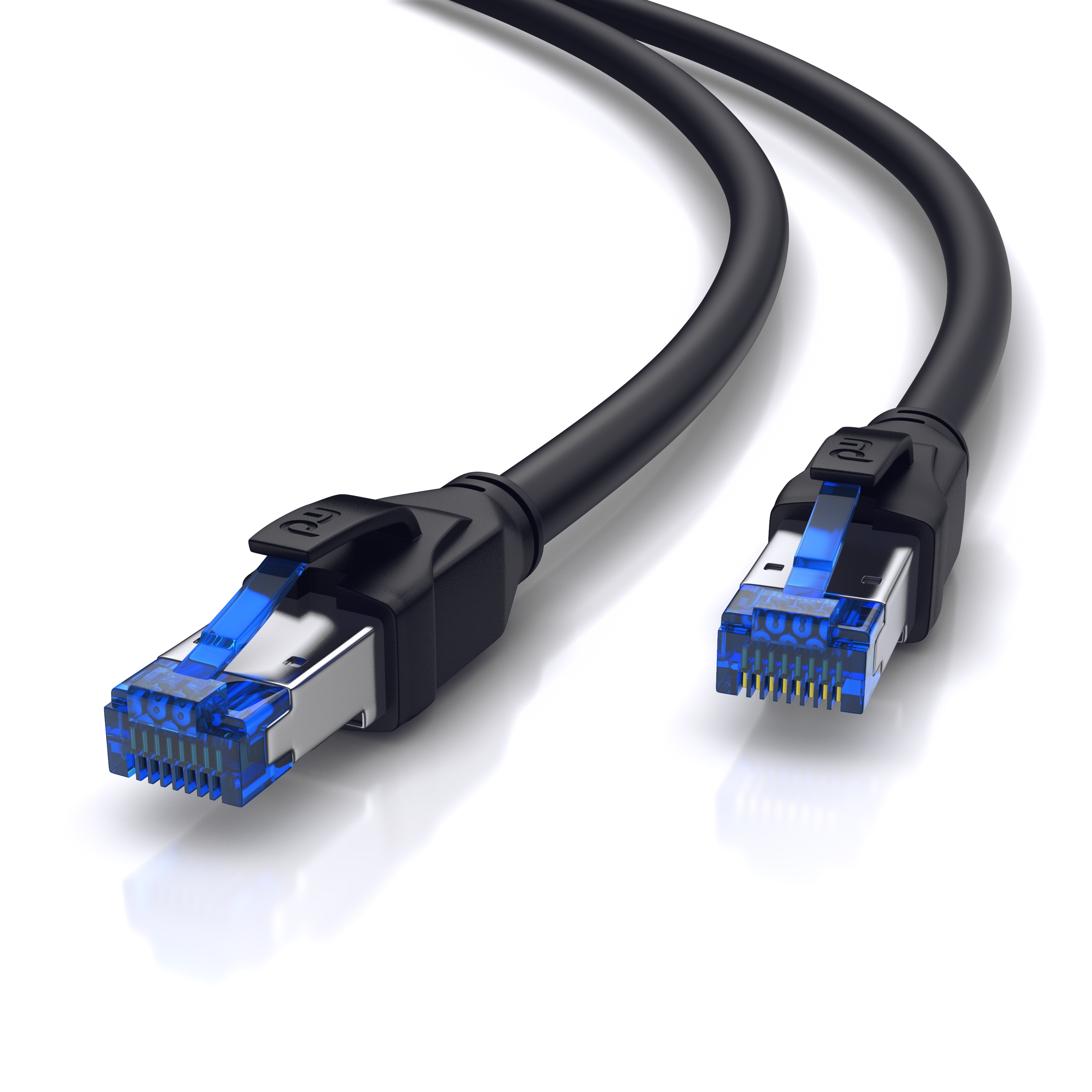 Primewire Patchkabel CAT 8 mit Baumwollummantelung - Gigabit Ethernet LAN Kabel - 40 Gbit/s - S/FTP PIMF Schirmung - Netzwerkkabel - 0,5m 