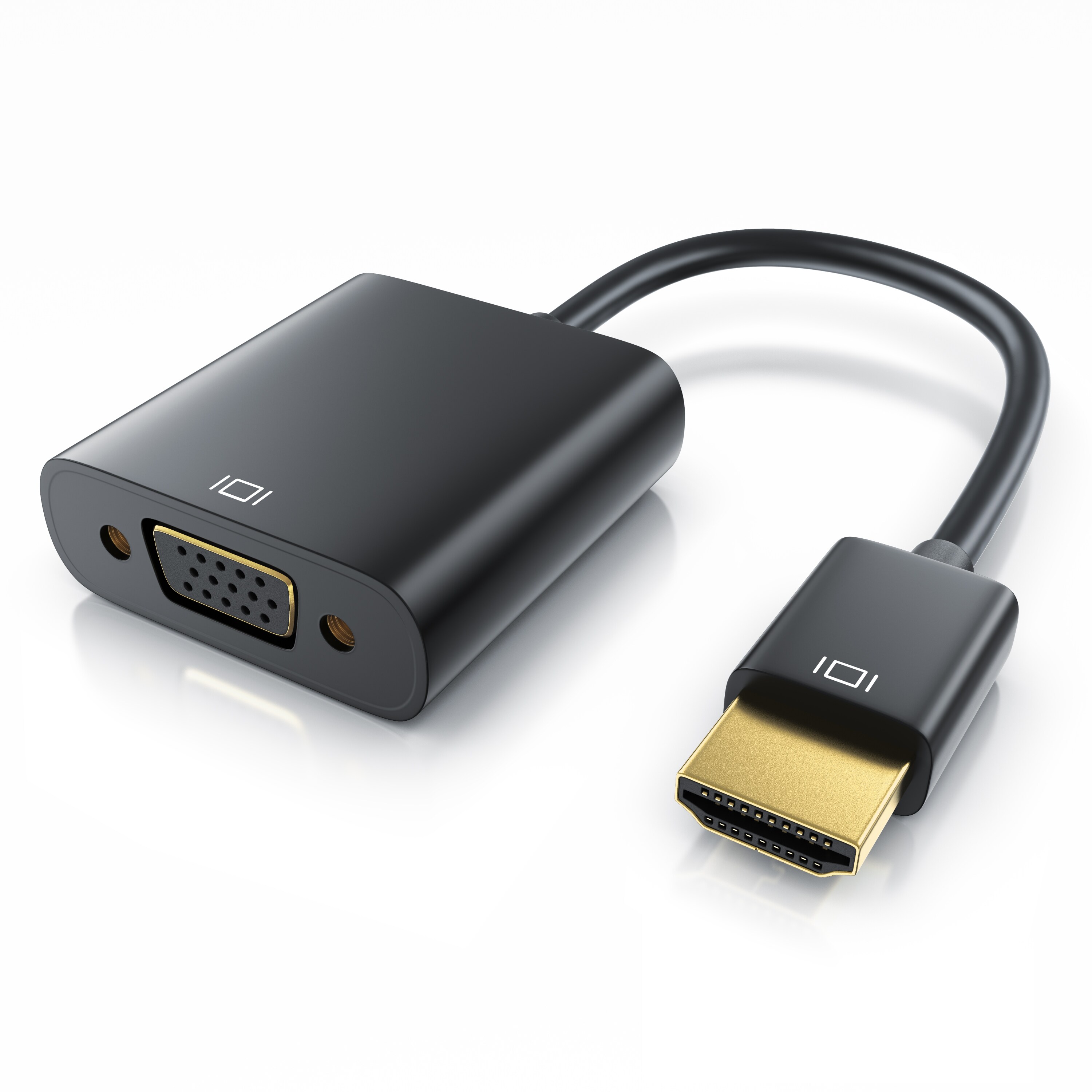 CSL HDMI auf VGA, 3,5-mm-Klinke Audio- & Video-Adapter, 10 cm, Konverterkabel 1080p, digital zu analog 