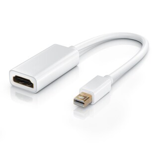 CSL Mini DisplayPort zu HDMI Adapter, Full HD MiniDP zu HDMI Buchse Konverter / Adapterkabel - 0,15m 