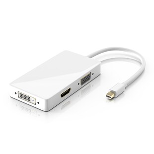 CSL 3in1 Mini DisplayPort zu HDMI, DVI, VGA Adapter Konverter, miniDP 1.2 4k 3840x2160 UHD 2160p, 0,15m 