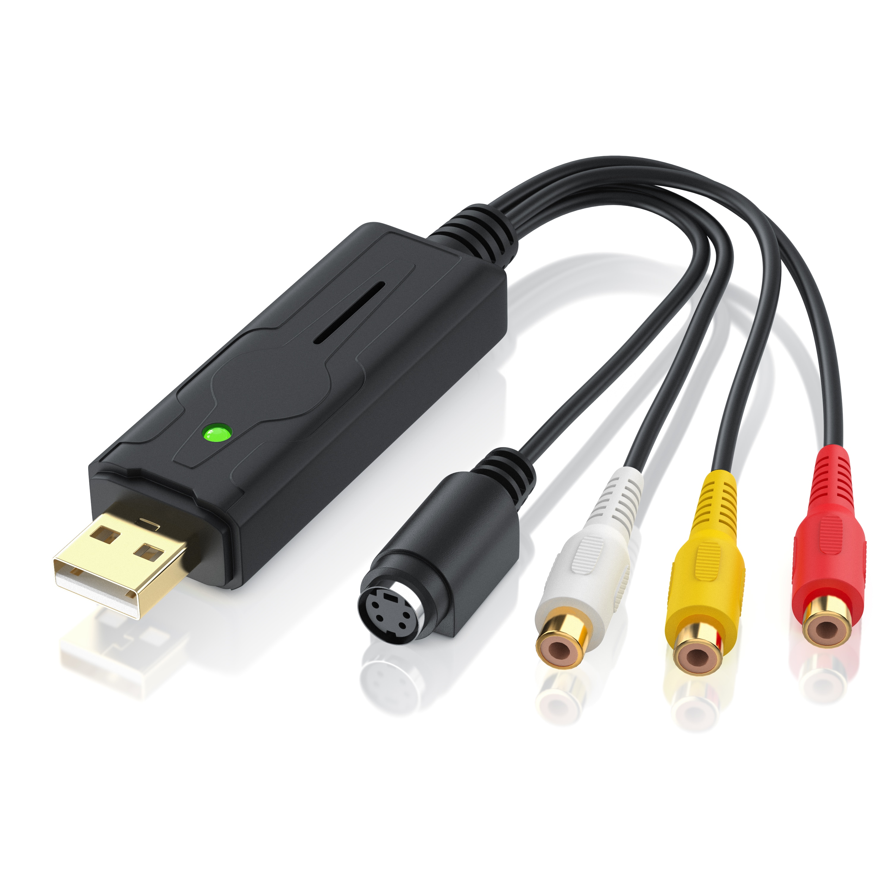 Aplic USB Audio Video Grabber - VHS - Videoadapter zur Bearbeitung, USB zu S-Video, Composite, Cinch 