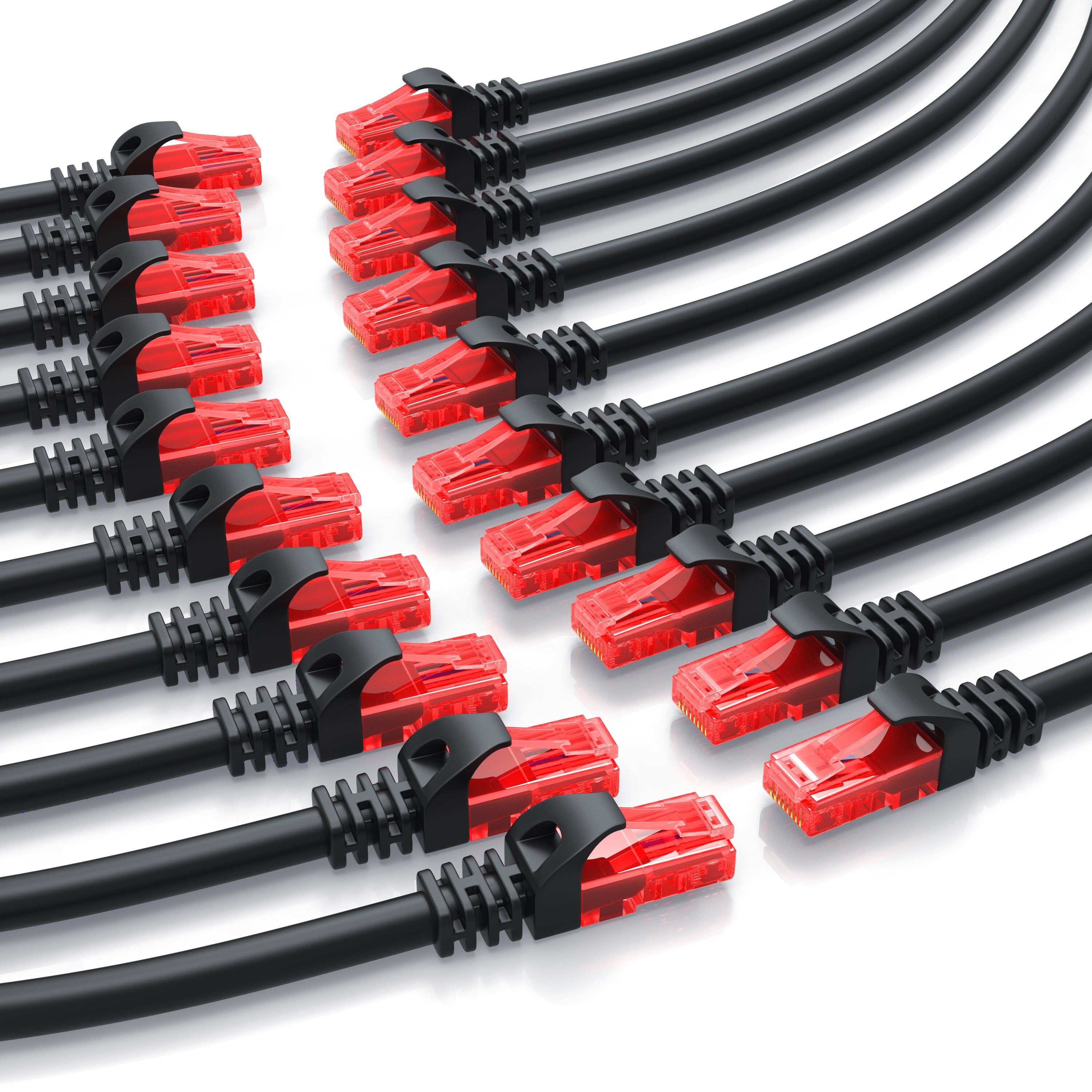 CSL 20x Cat 6 Gigabit Ethernet LAN Kabel - mehrfach geschirmt - UTP Gigabit - 1000 Mbit/s - Patchkabel - Netzwerkkabel - 0,5m 