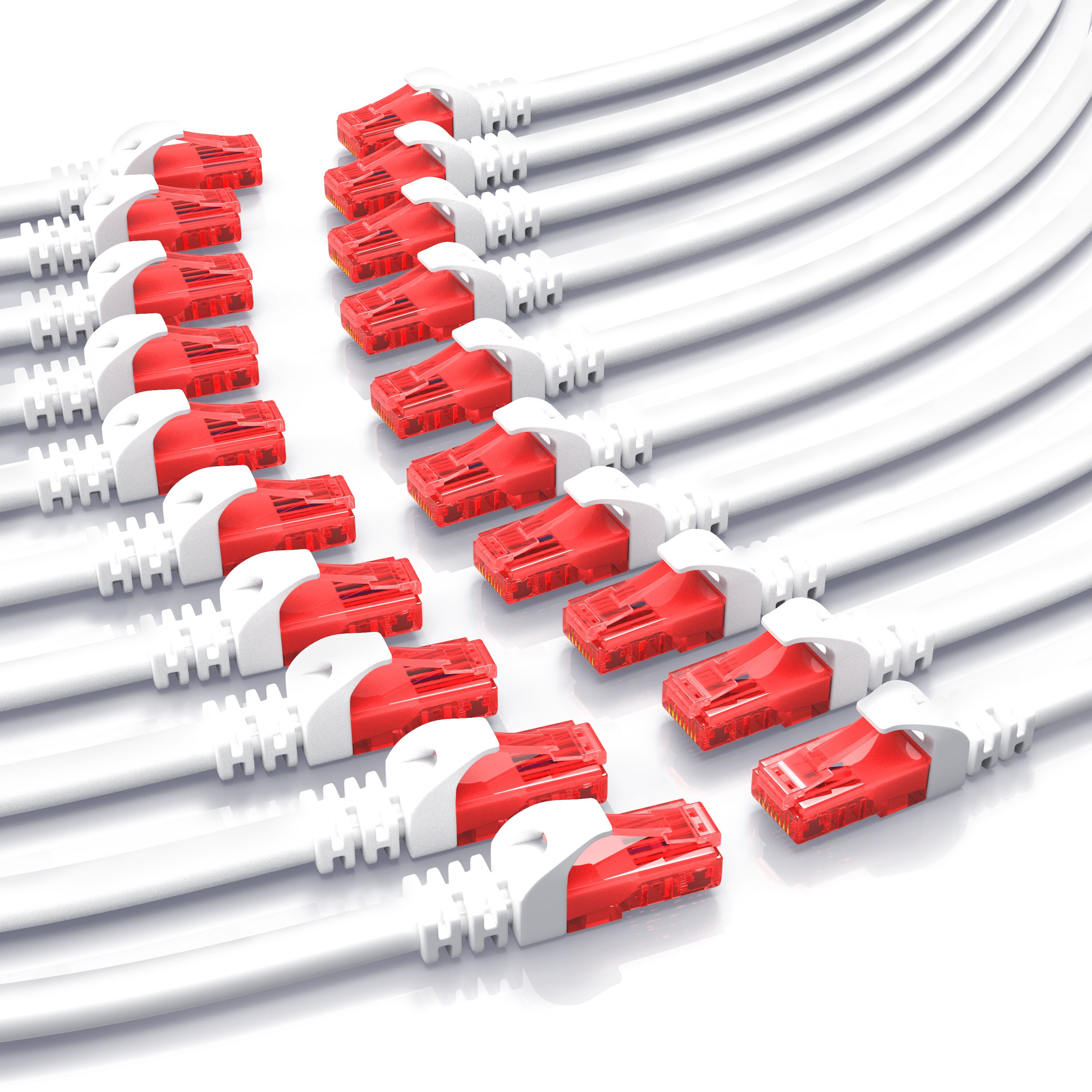 CSL 20x Cat 6 Gigabit Ethernet LAN Kabel - mehrfach geschirmt - UTP Gigabit - 1000 Mbit/s - Patchkabel - Netzwerkkabel - 0,25m 