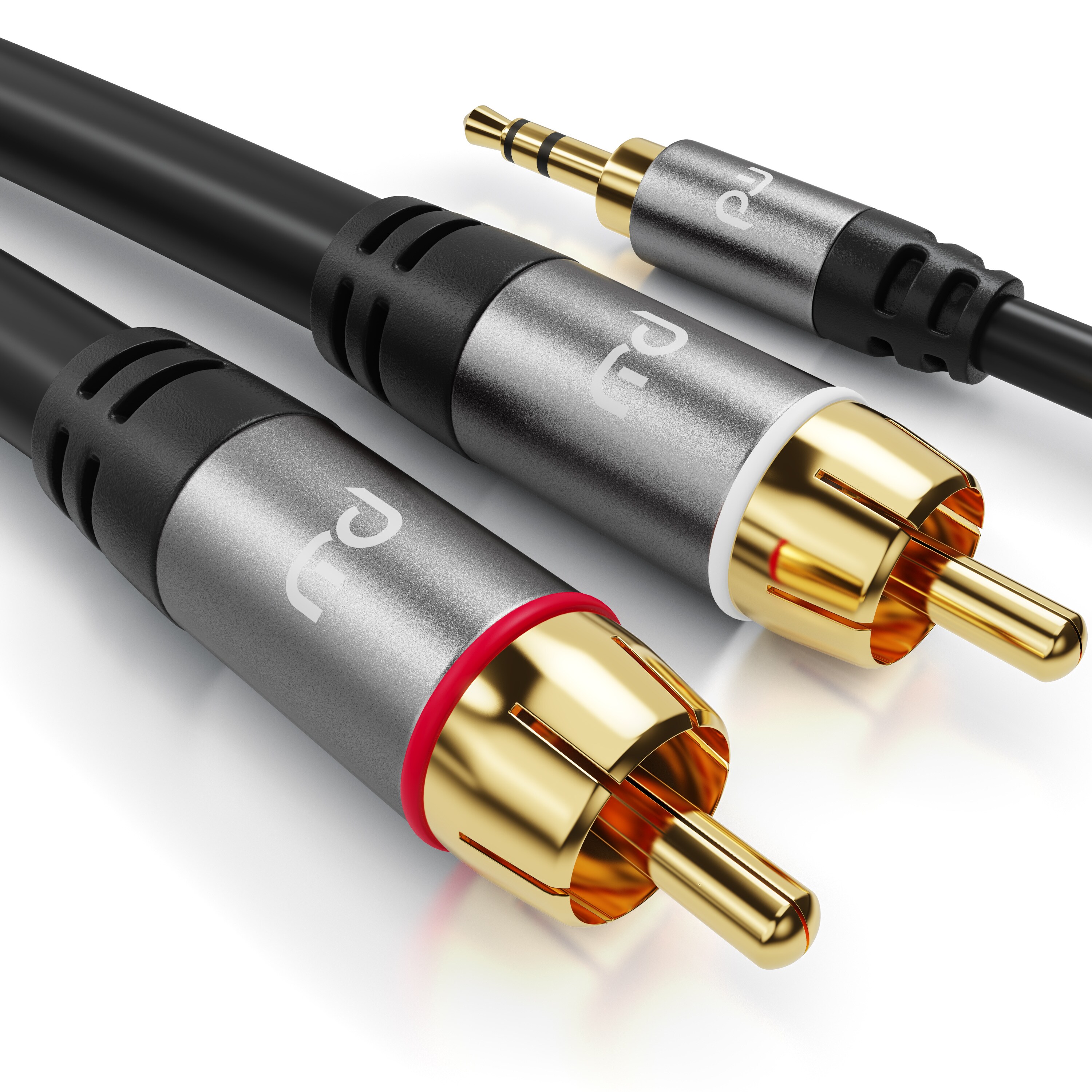 Primewire Cinch zu 3,5-mm-Klinke Audio-Kabel, RCA, AUX, Stereo HiFi Audio-Adapter mehrfach geschirmt - 3 m 