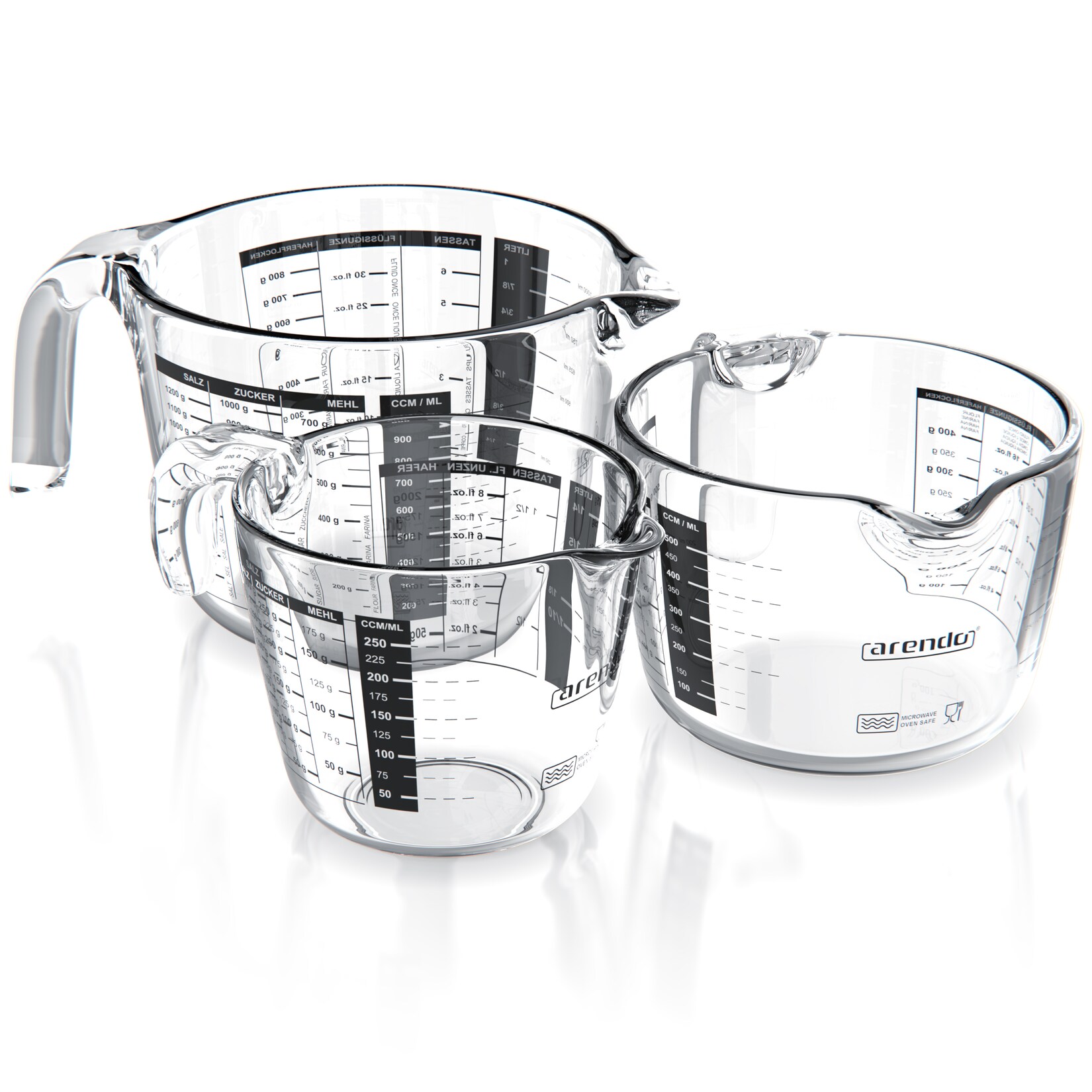 Messkrug Set 250, 500, , hitzebeständig, Borosilikatglas