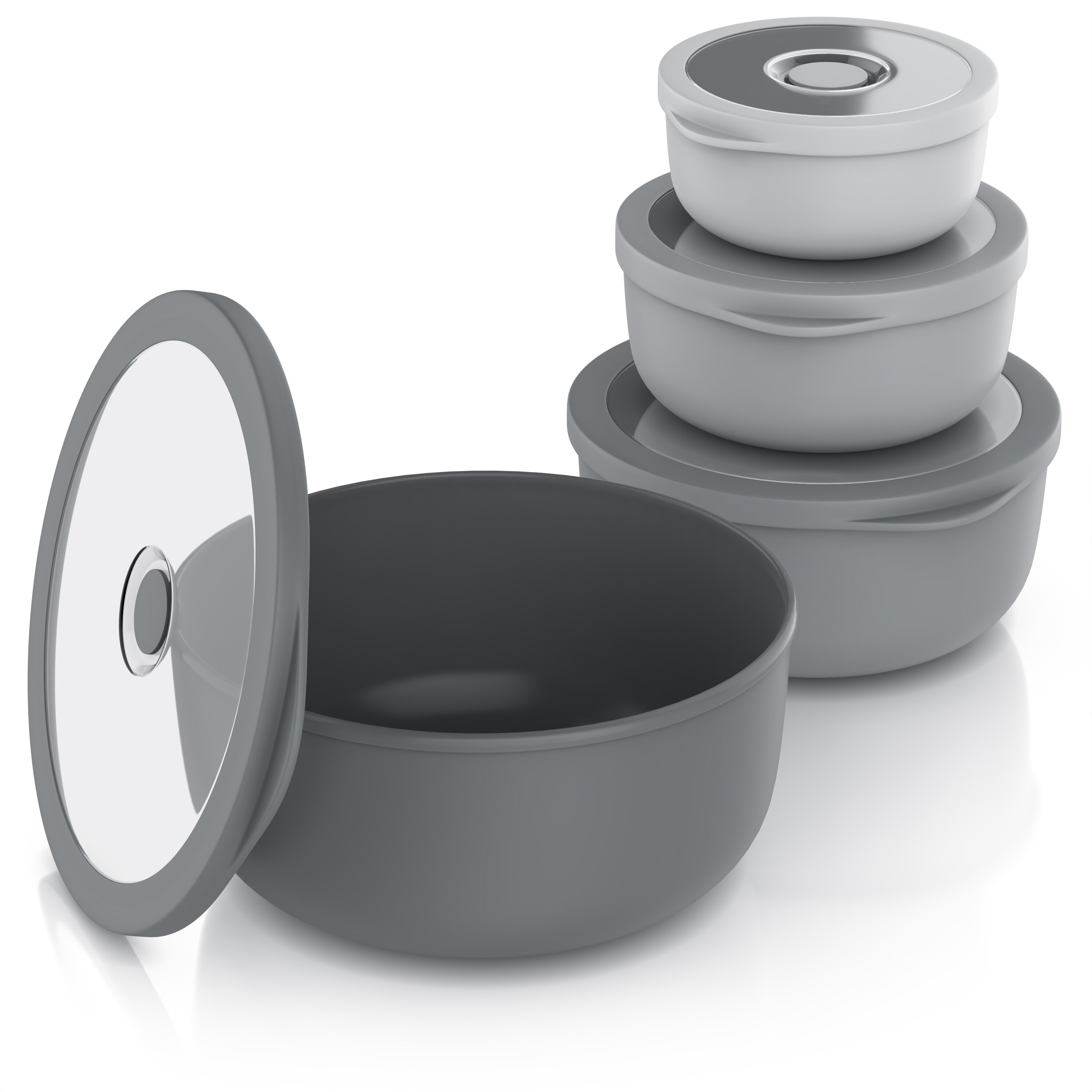 Arendo R&uuml;hrsch&uuml;ssel Set 4 teilig, Kunststoff, BPA frei, mikrowellengeeignet 