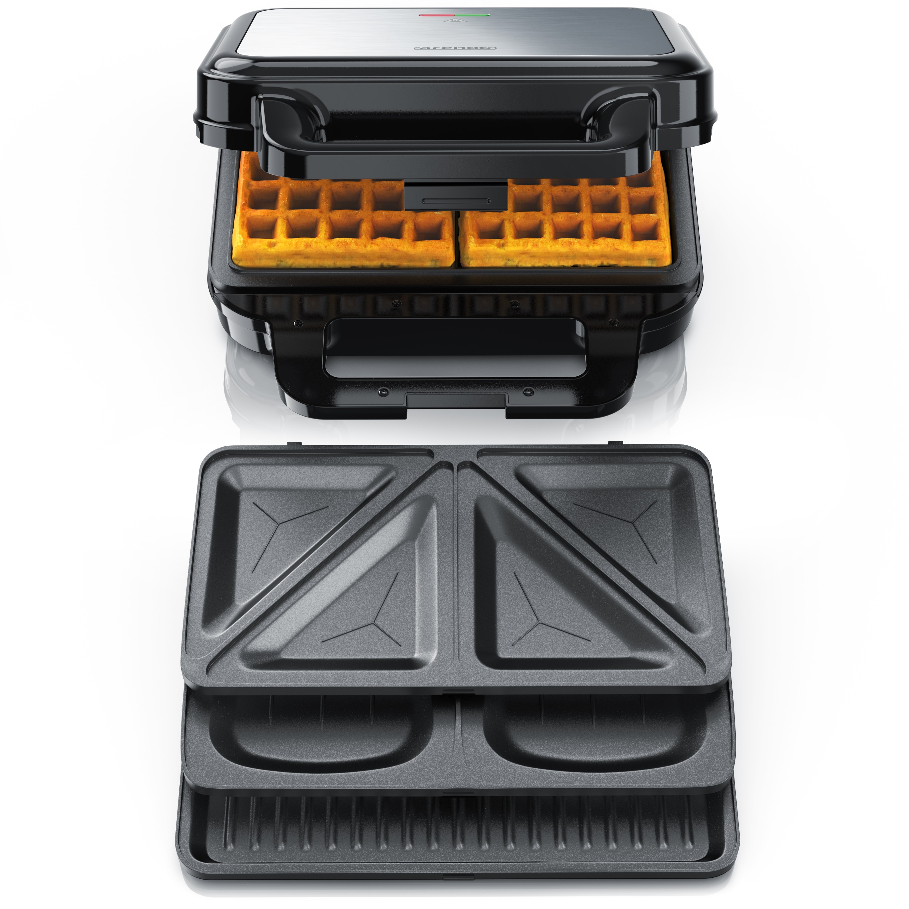 Arendo Sandwichmaker 3-in-1, 900 W, Cool Touch, Antihaft, BPA frei 