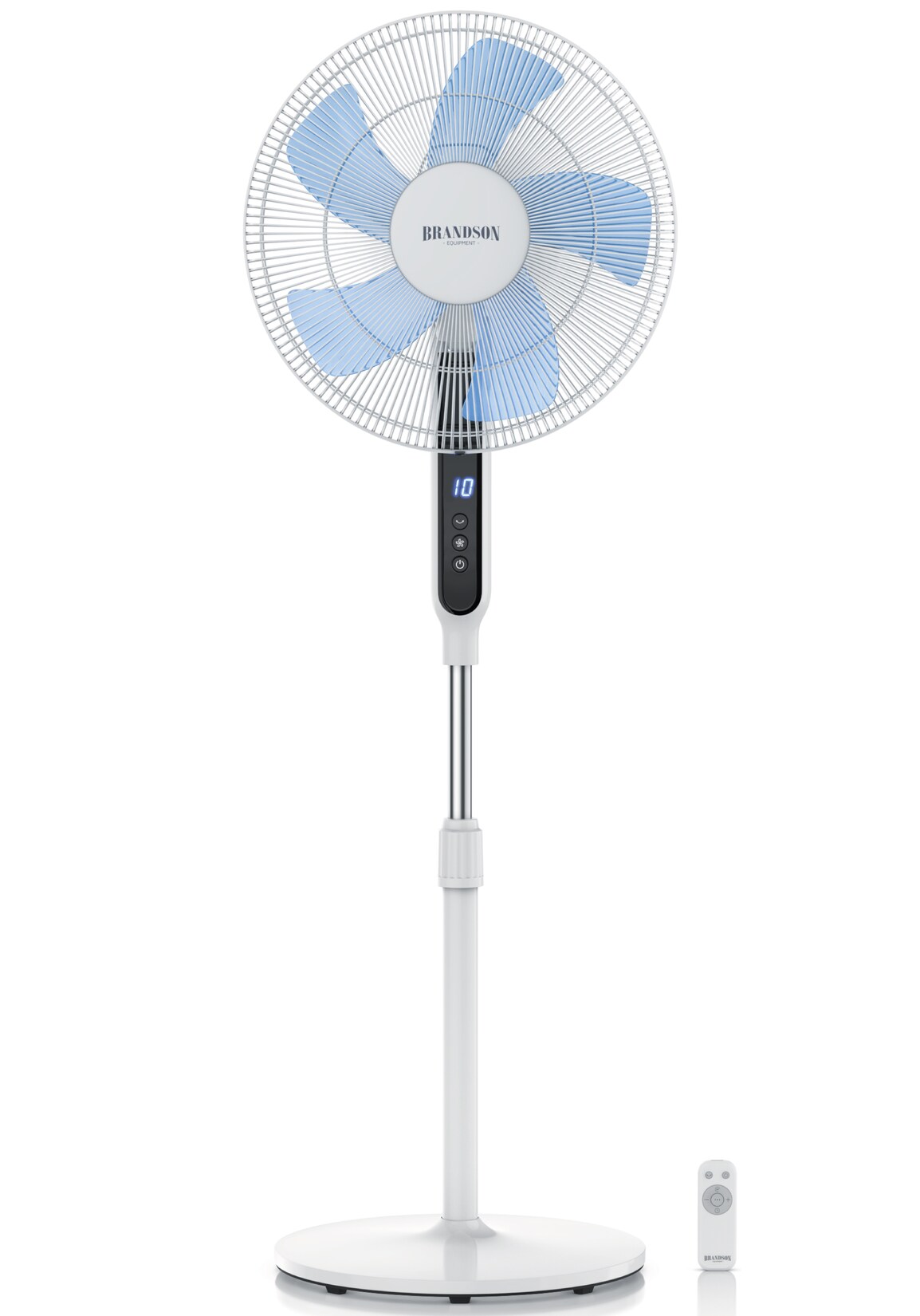 Standventilator Ventilator mit DC Motor & Fernbedienung, energiesparend ECO, Timer, 43,5 cm Durchmesser, Brushless Motor, sehr leise, 80° Oszillation, 12 Stufen, LED Display