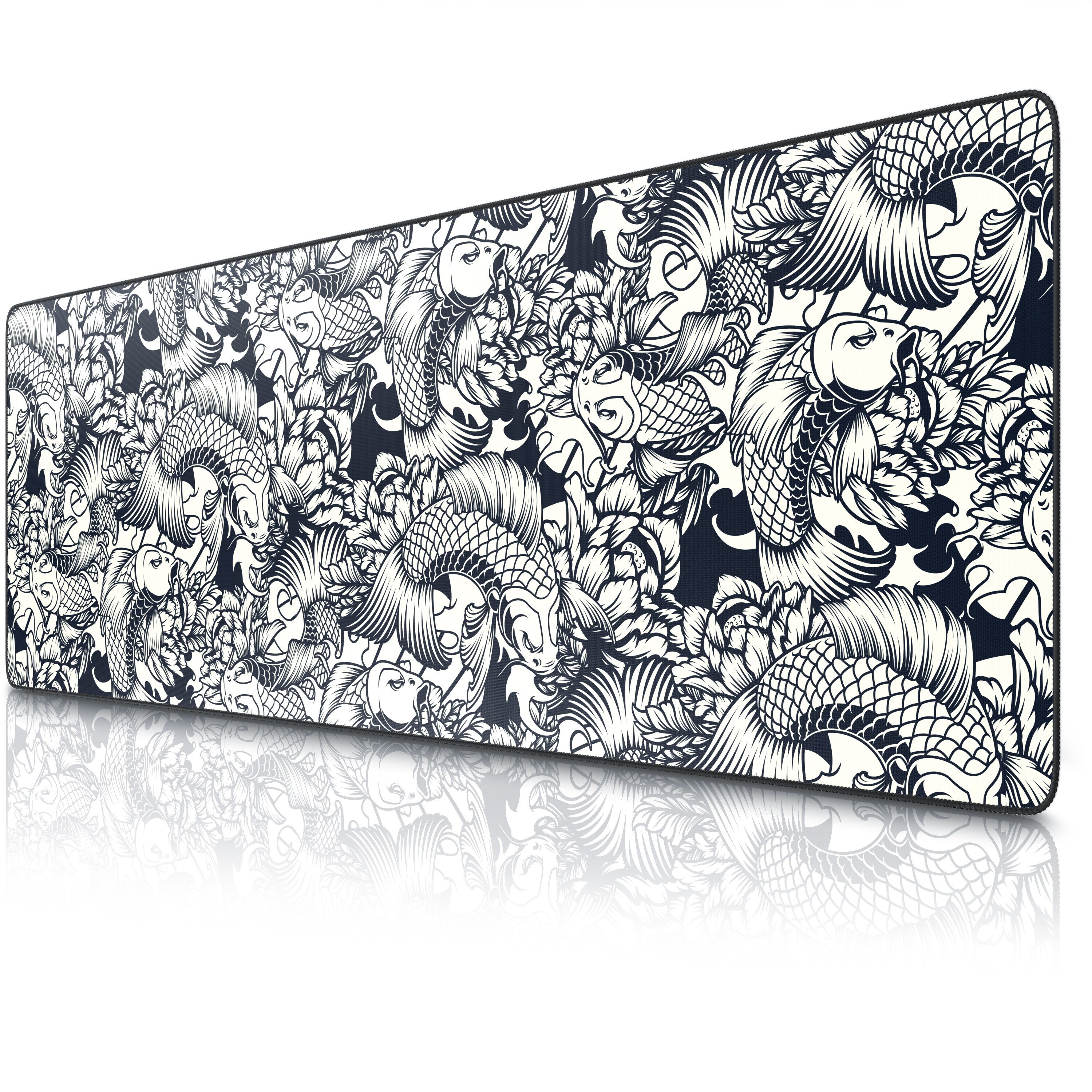 Titanwolf Gaming Mauspad XXXL 1200x400 mm, Speed Mousepad, gro&szlig;e Schreibtischauflage, abwaschbar, rutschfest, Kois Motiv 