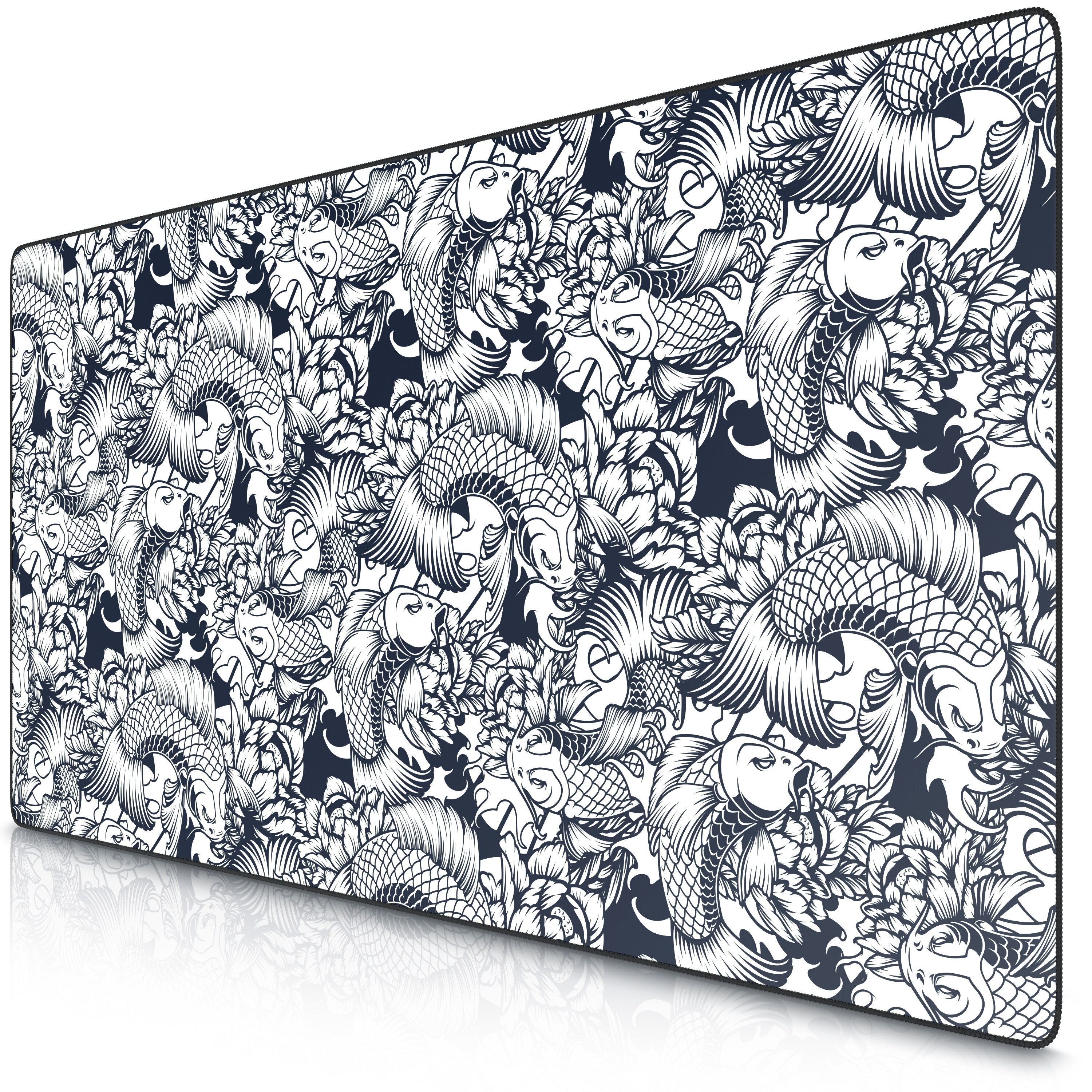 Titanwolf Gaming Mauspad XXXL 1200x600 mm, Speed Mousepad, extra gro&szlig;, rutschfest, abwaschbar, Kois Motiv 