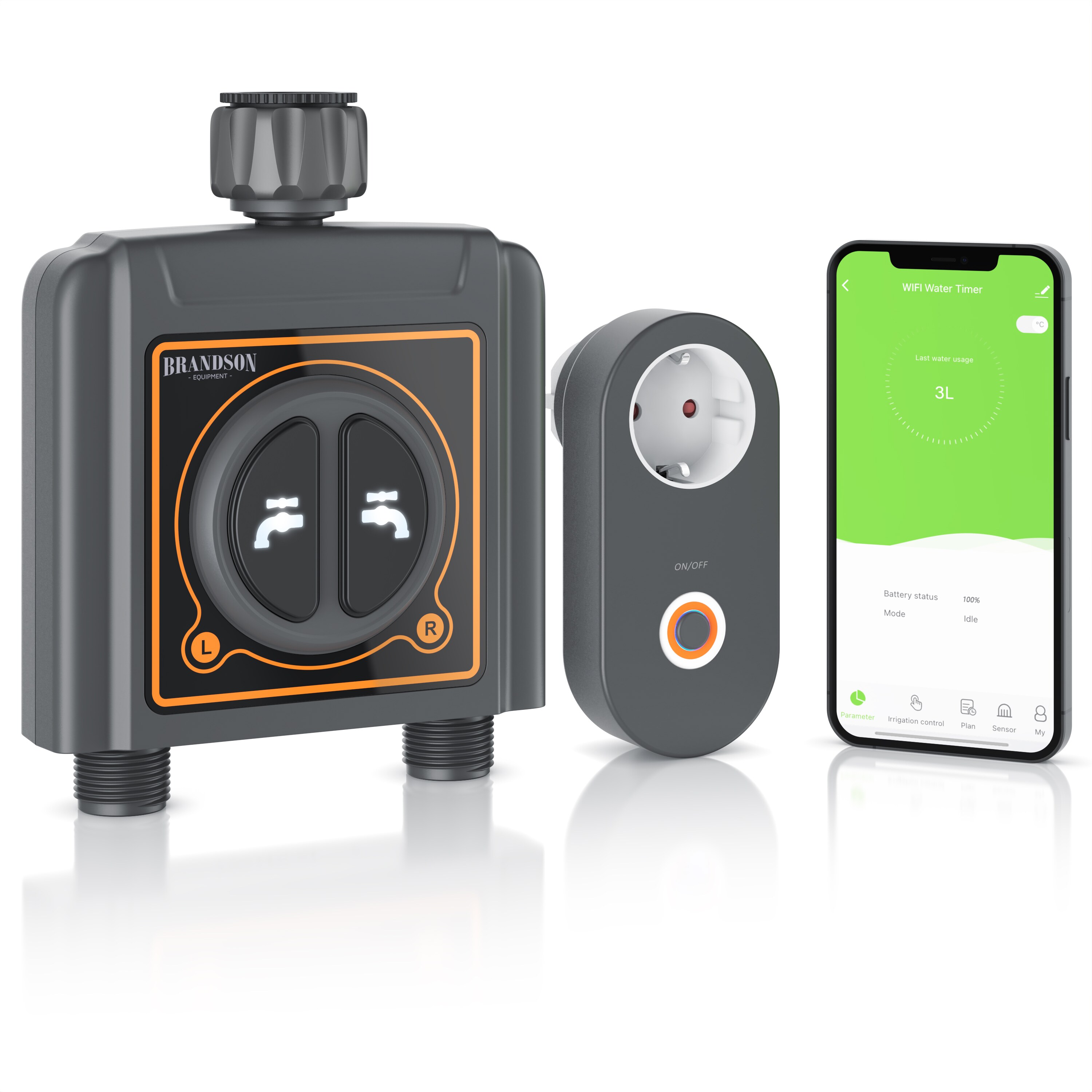 Brandson Wifi Bew&auml;sserungsuhr, automatische Gartenbew&auml;sserung, Wasserzeitschaltuhr, systemf&auml;hig 