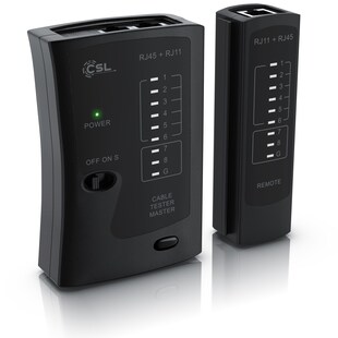 CSL Netzwerktester für RJ45 RJ11 Kabel, Leitungstester, Patchkabel Tester, Netzwerk-Adapter, für Wand & Boden 