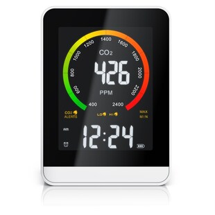 Brandson CO2 Messgerät mit Luftqualitätssensor, Kohlendioxid, Warnmelder, präzise Anzeige, für Wohnräume 