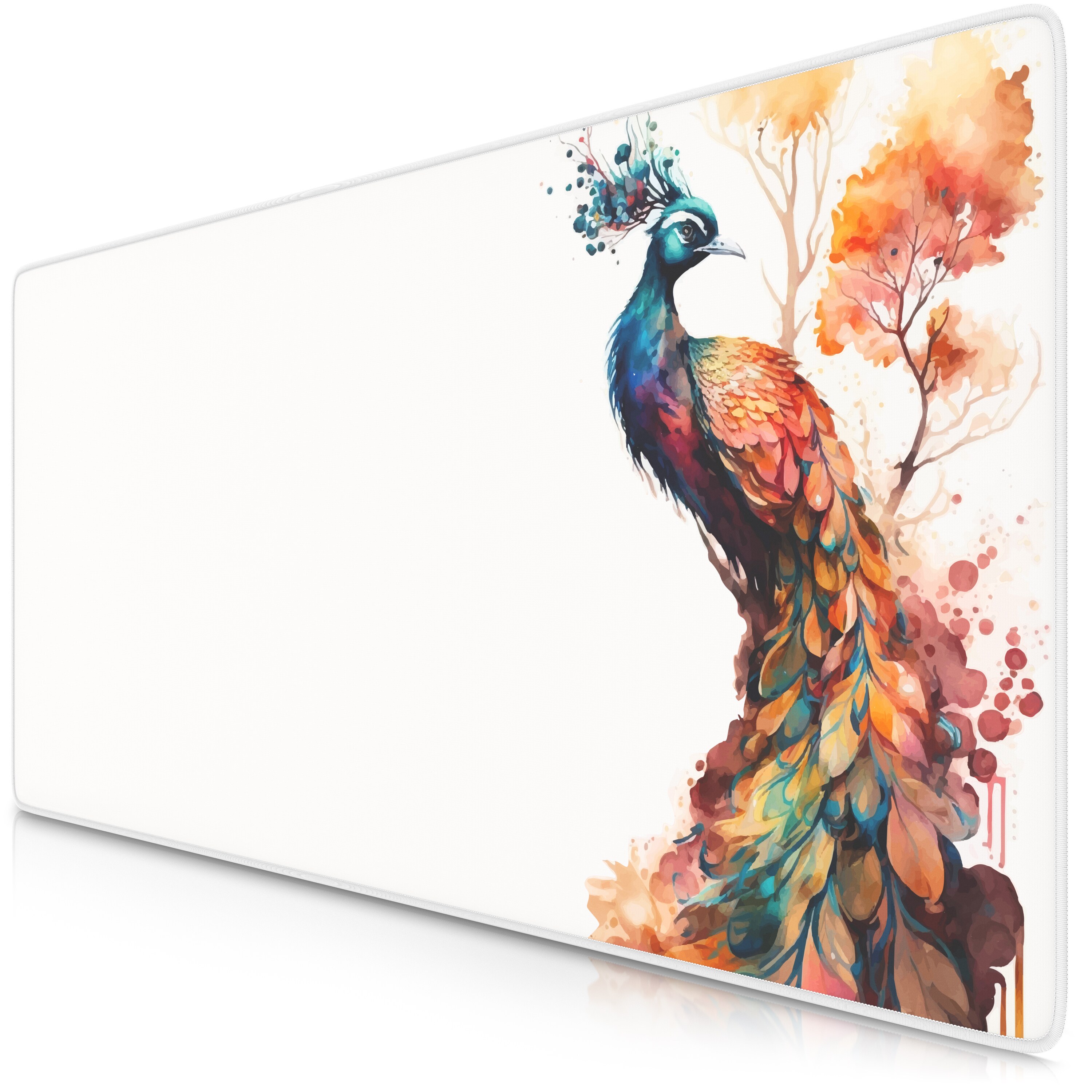 Titanwolf Titanwolf Gaming Mauspad XXL Speed Mousepad 900 x 400 x 3 mm, gro&szlig;e Schreibtischauflage, abwaschbar, rutschfeste R&uuml;ckseite, Geschwindigkeit & Pr&auml;zision, Colour Peacock 