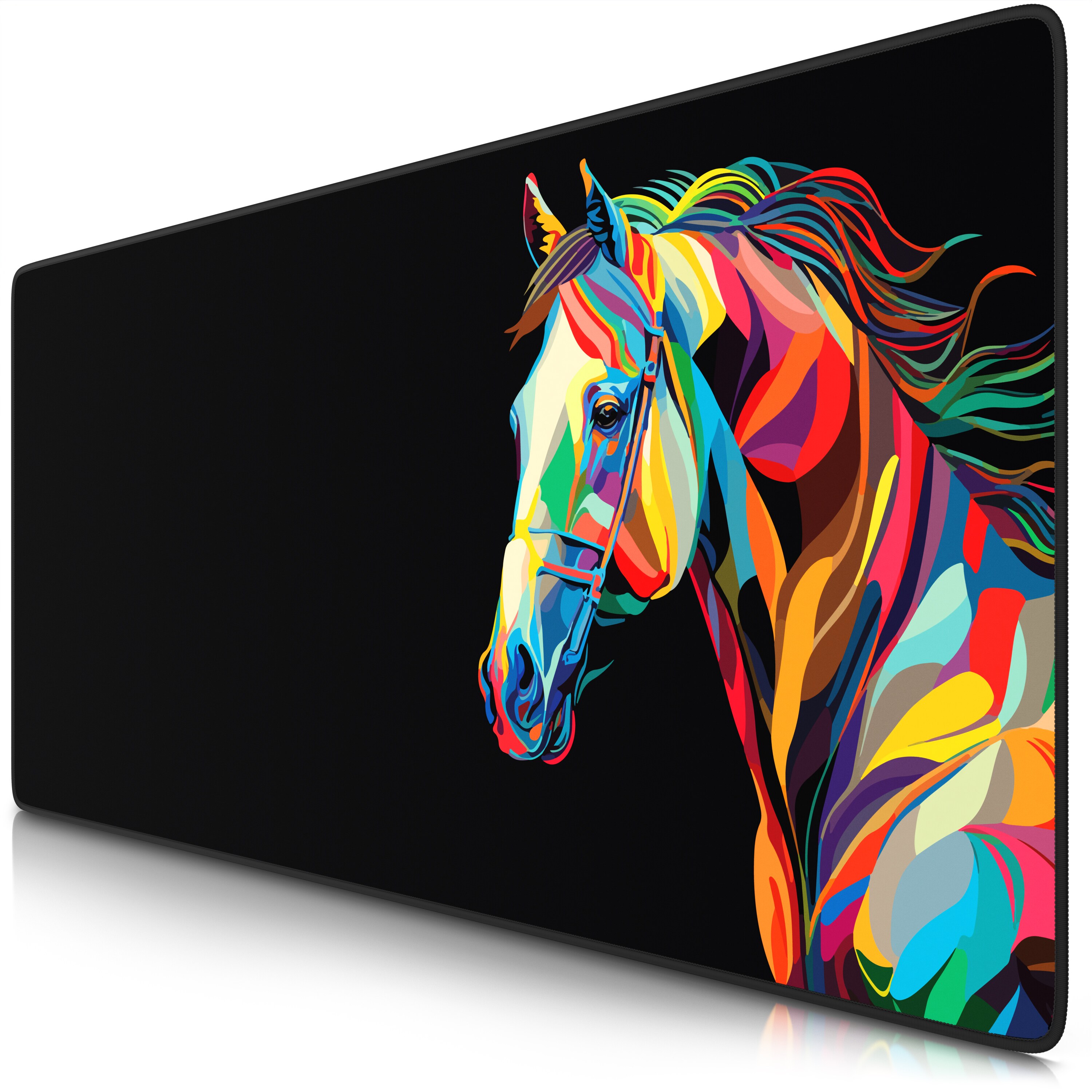 Titanwolf Titanwolf Gaming Mauspad XXL Speed Mousepad 900 x 400 x 3 mm, gro&szlig;e Schreibtischauflage, abwaschbar, rutschfeste R&uuml;ckseite, Geschwindigkeit & Pr&auml;zision, Colour Horse 