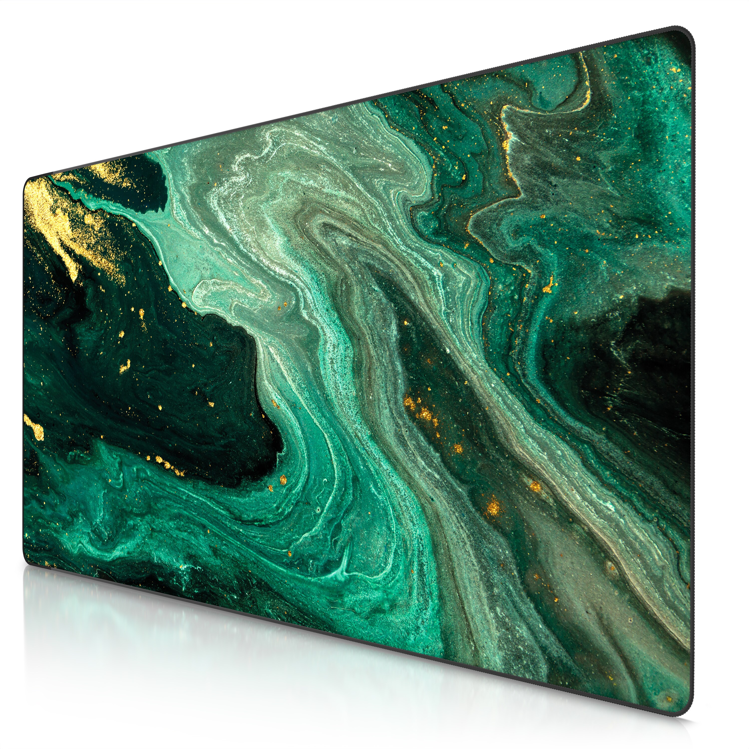 Titanwolf Gaming Mauspad XXXL Speed Gaming Mousepad 1200x600 mm, Deskpad, rutschfest & abwaschbar, f&uuml;r Speed & Pr&auml;zision, Marmor Gr&uuml;n Gold 