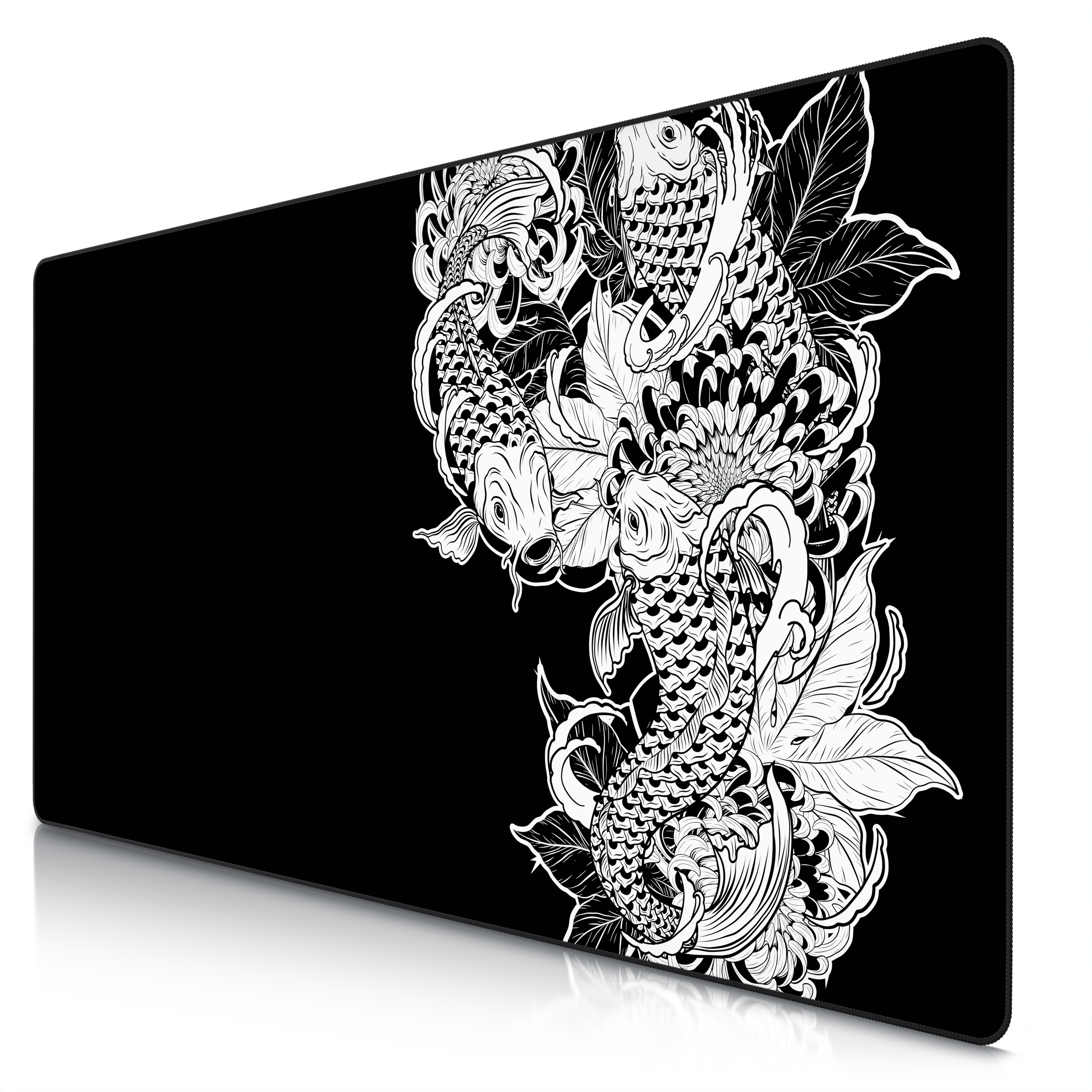 Titanwolf Gaming Mauspad XXXL Speed Gaming Mousepad 1200x600 mm, Deskpad, rutschfest & abwaschbar, f&uuml;r Speed & Pr&auml;zision, Koi Tattoo 3 