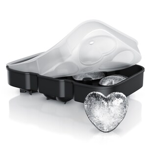 Arendo Eiswürfelform 6x Herzform sechsfach, temperaturbeständig, bis -40°C, (1-tlg), leicht zu lösen, für Cocktails, Obstsaft, Whisky 