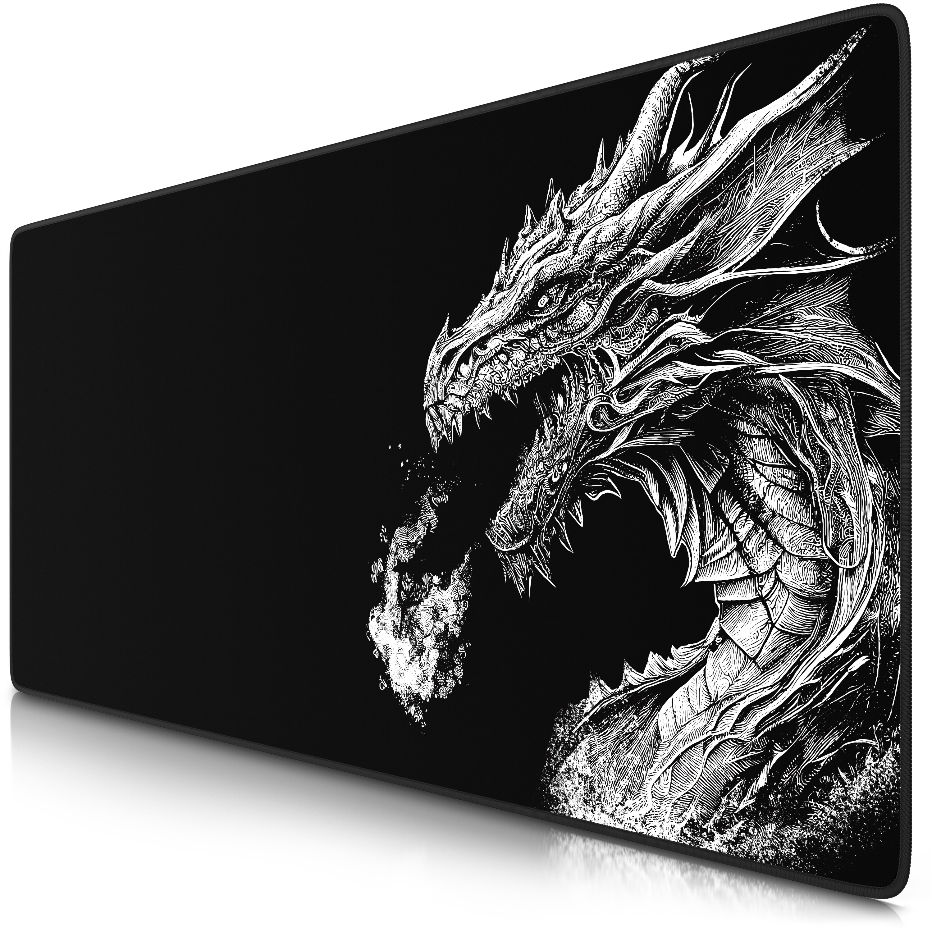Titanwolf Gaming Mauspad XXL Speed Gaming Mousepad 900x400 mm, Deskpad, rutschfest & abwaschbare R&uuml;ckseite, f&uuml;r Speed & Pr&auml;zision, Black Dragon 
