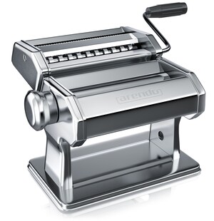 Arendo Nudelmaschine Manueller Pasta Maker, Edelstahl, Nudelpresse, 7 einstellbare Stärken, Duplexvorsatz für Spaghetti, Tagliatelle, Lasagne - 2mm und 6mm 