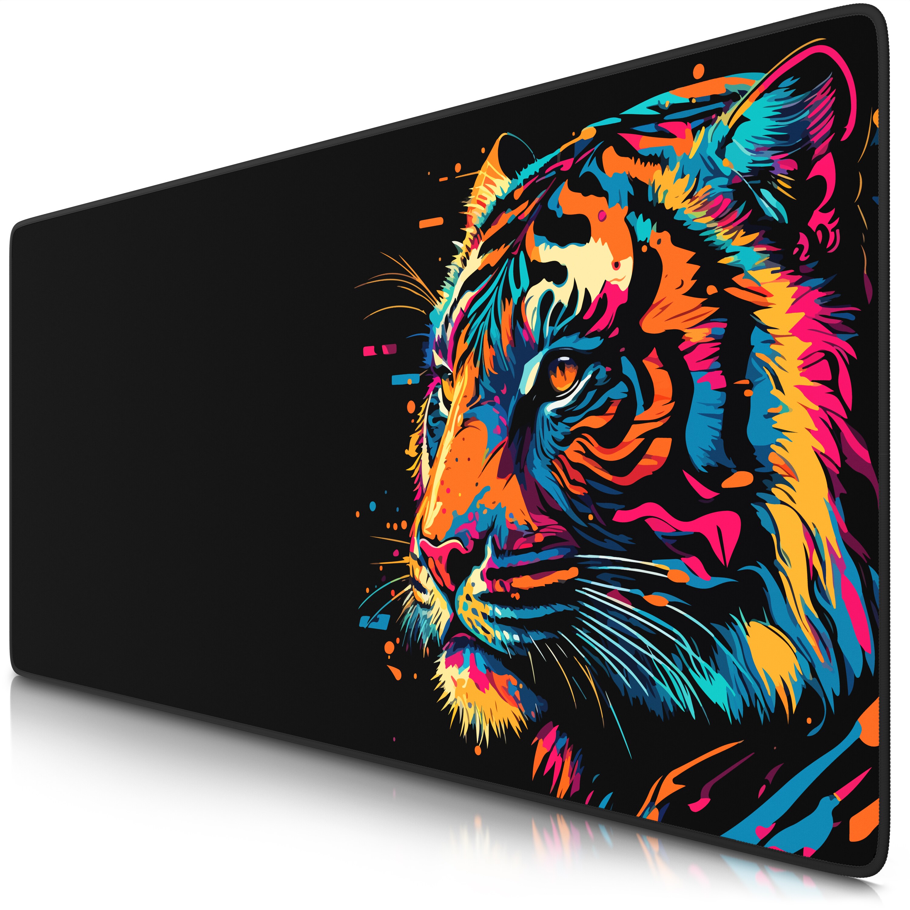 Titanwolf Gaming Mauspad XXL Speed Gaming Mousepad 900x400 mm, Deskpad, rutschfest & abwaschbare R&uuml;ckseite, f&uuml;r Speed & Pr&auml;zision, Colour Tiger 2 