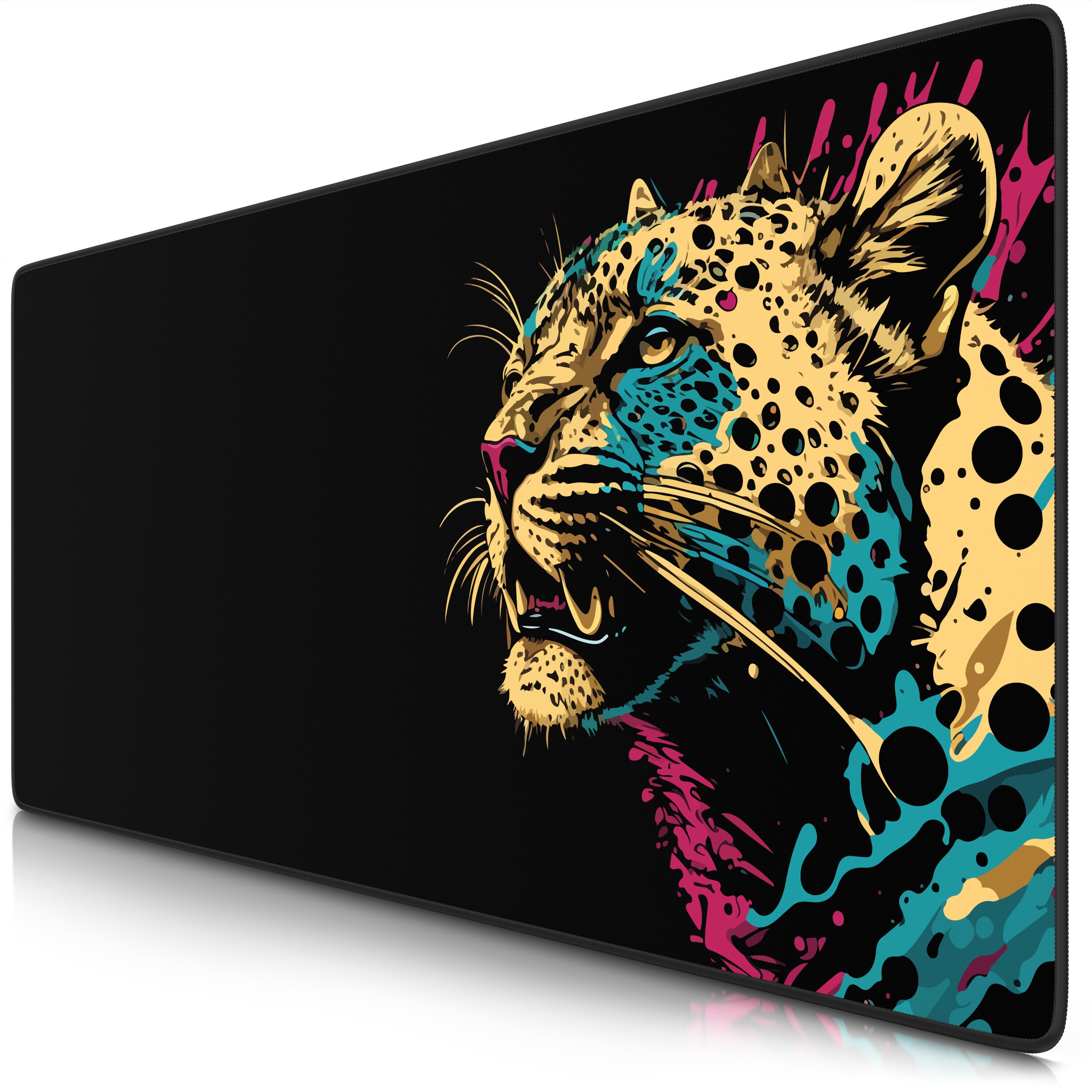 Titanwolf Gaming Mauspad XXL Speed Gaming Mousepad 900x400 mm, Deskpad, rutschfest & abwaschbare R&uuml;ckseite, f&uuml;r Speed & Pr&auml;zision, Colour Panther 