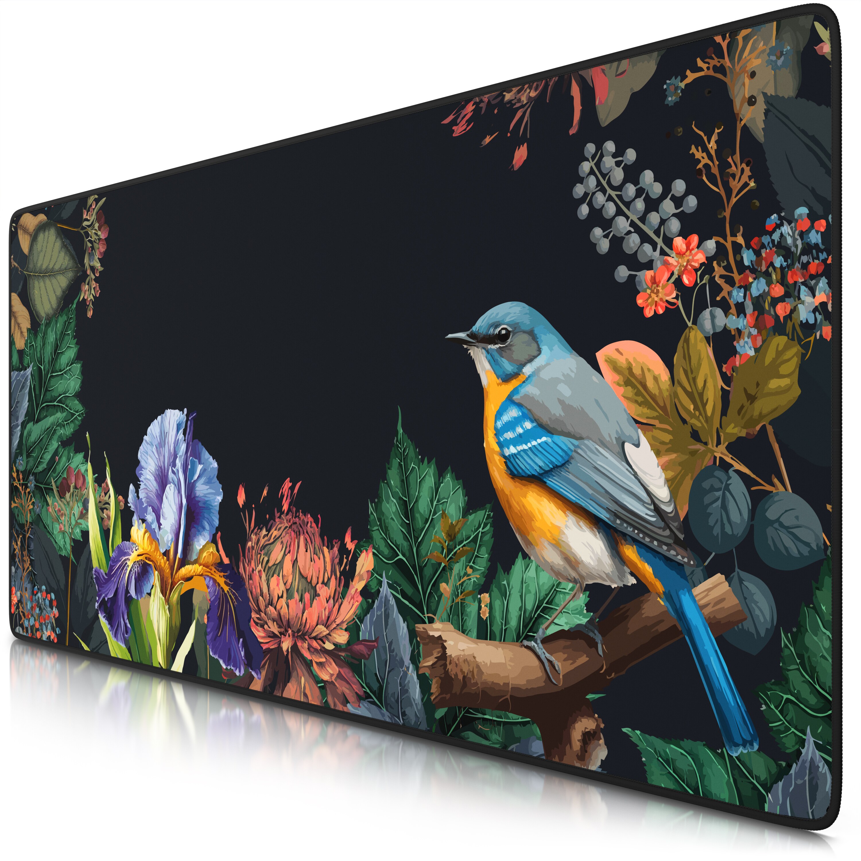 Titanwolf Gaming Mauspad XXL Speed Gaming Mousepad 900x400 mm, Deskpad, rutschfest & abwaschbare R&uuml;ckseite, f&uuml;r Speed & Pr&auml;zision, Modern Floral 