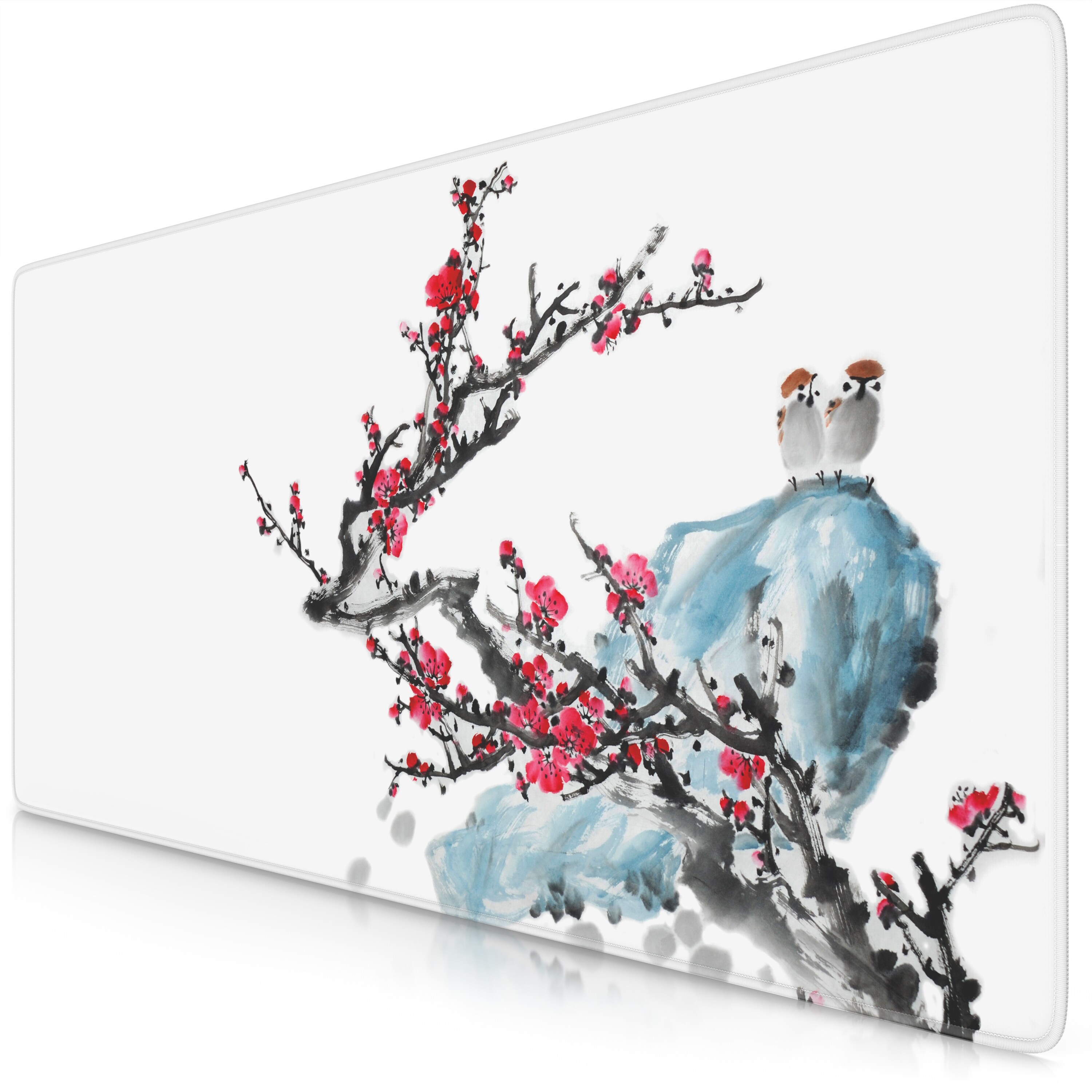 Titanwolf Gaming Mauspad XXL Speed Gaming Mousepad 900x400 mm, Deskpad, rutschfest & abwaschbare R&uuml;ckseite, f&uuml;r Speed & Pr&auml;zision, Ink Sakura 3 