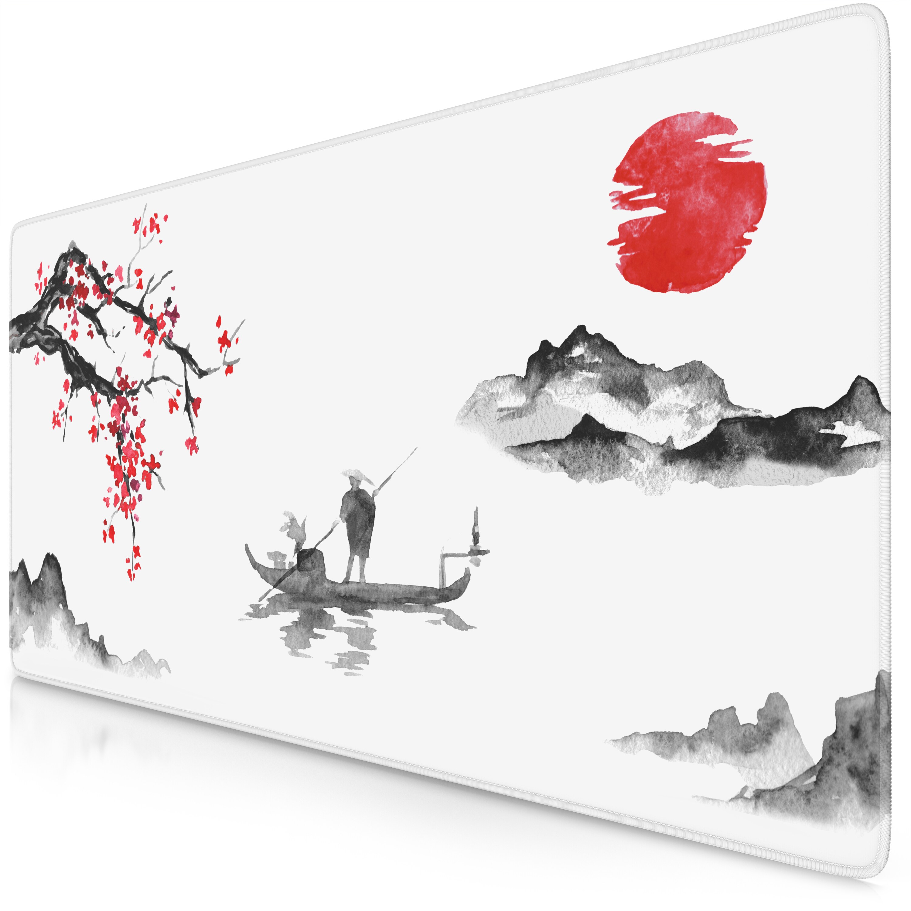 Titanwolf Gaming Mauspad XXL Speed Gaming Mousepad 900x400 mm, Deskpad, rutschfest & abwaschbare R&uuml;ckseite, f&uuml;r Speed & Pr&auml;zision, Ink Sakura 5 