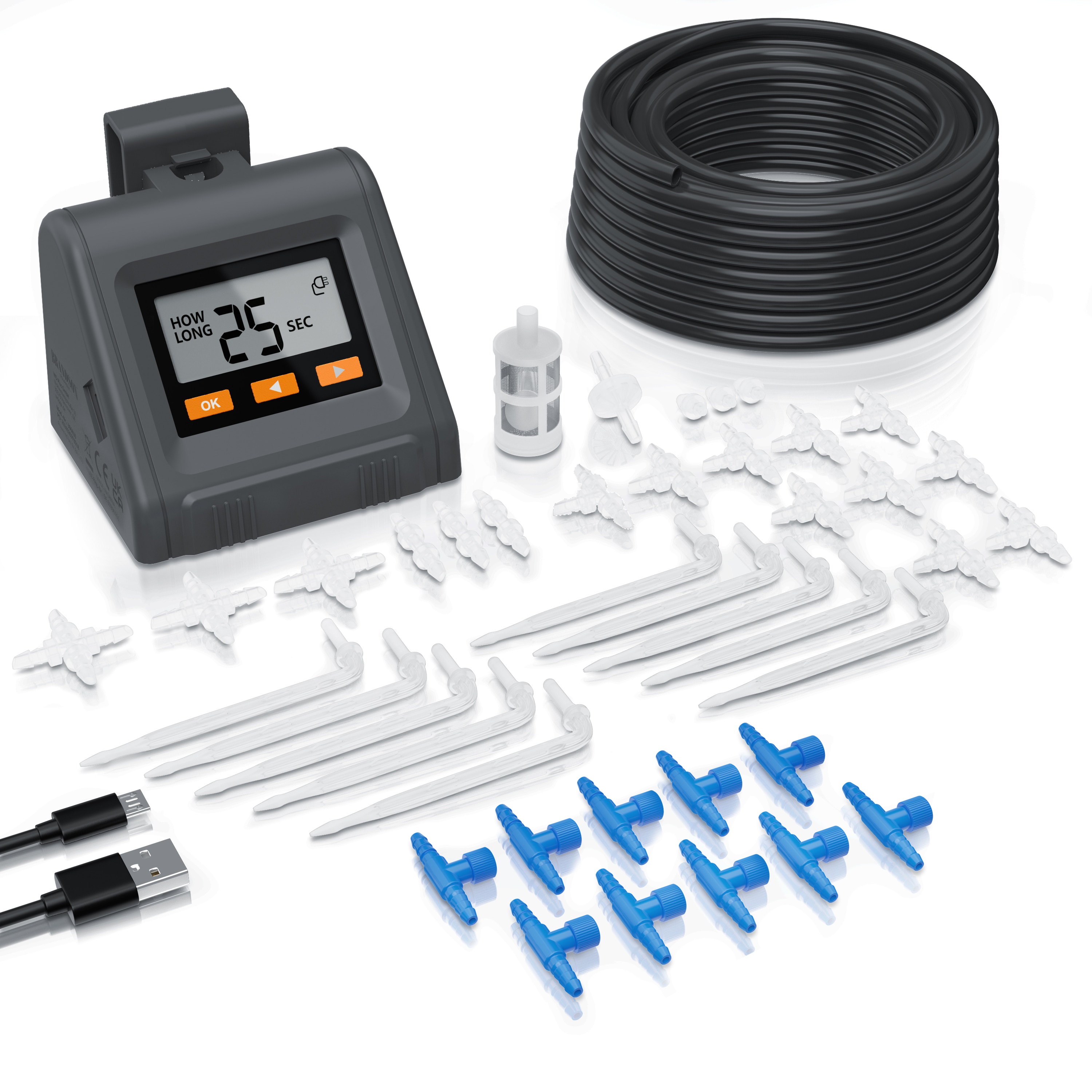 Brandson Bew&auml;sserungssteuerung Bew&auml;sserungssystem f&uuml;r Zimmerpflanzen, einstellbares Wasservolumen, (45-tlg), automatische Tropfbew&auml;sserung f&uuml;r bis zu 10 Pflanzen 