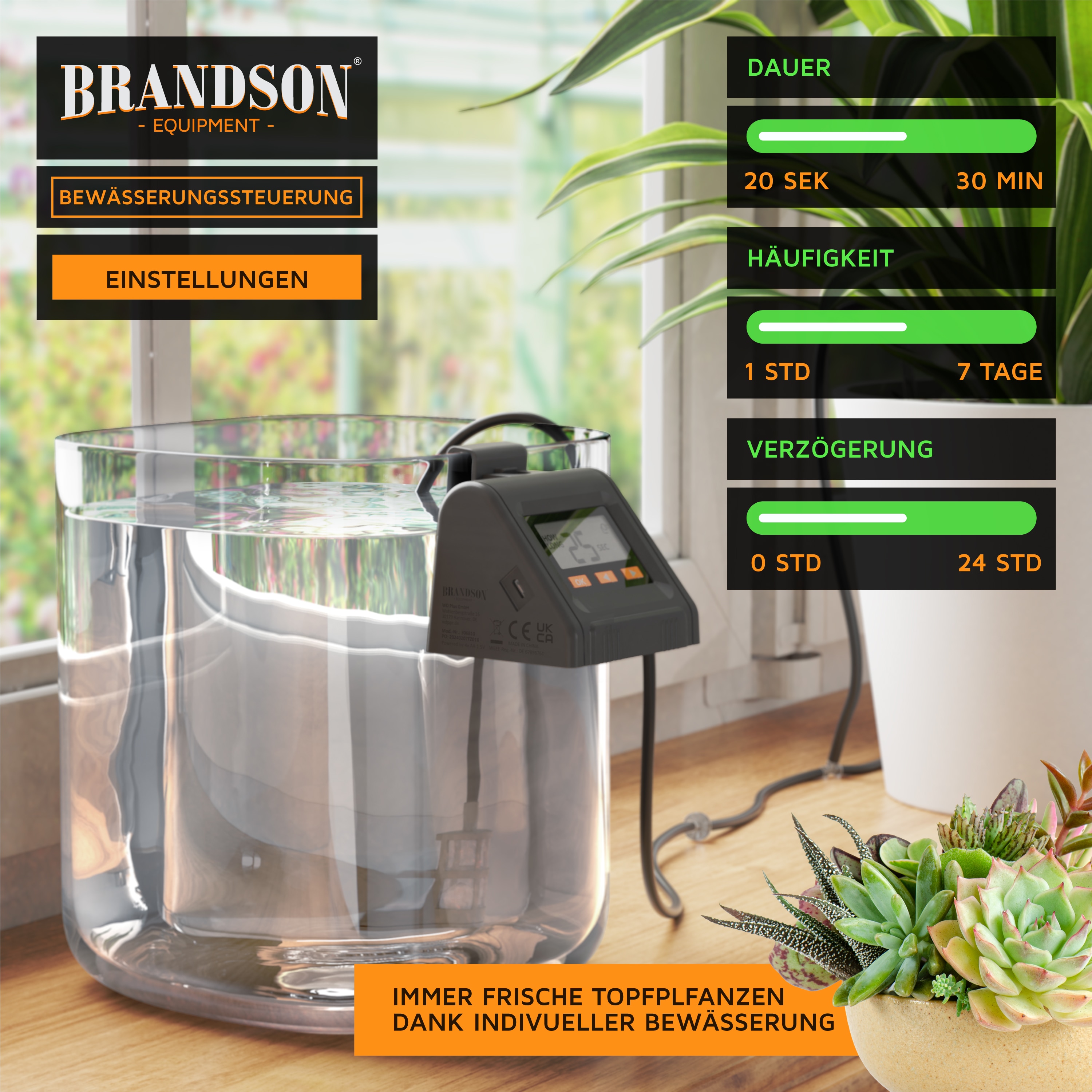 Brandson Bewsserungssteuerung Bewsserungssystem fr Zimmerpflanzen,  einstellbares Wasservolumen, (45-tlg), automatische Tropfbewsserung fr  bis zu 10 Pflanzen bei Marktkauf online bestellen